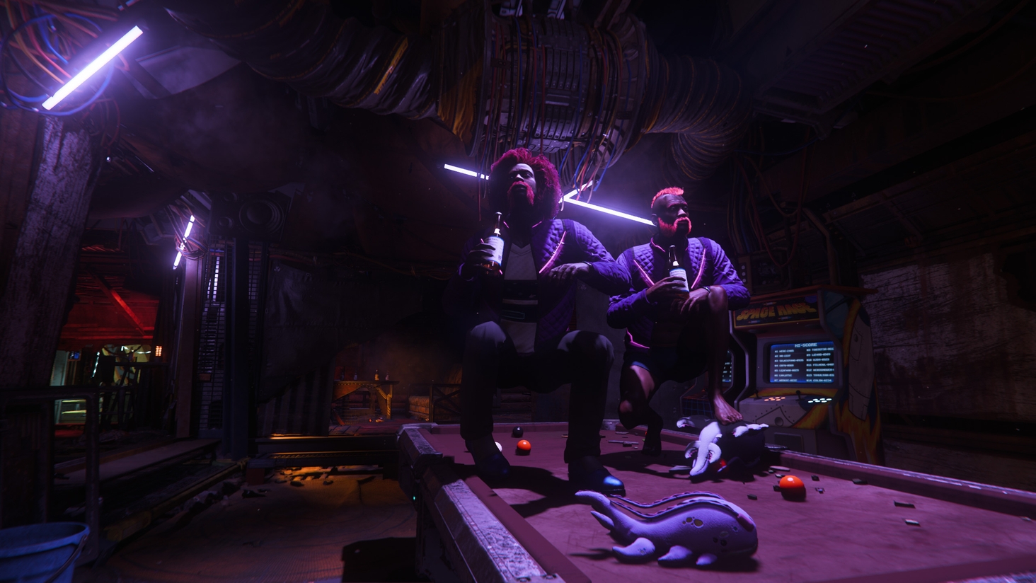 We had to end our adventure above Bloom... It's a sight worth a travel. We however came to Obituary for another reason: More Party! We popped out our Stormwal plushies we brought all the way from stratus, the girls here couldn't keep their hands off!