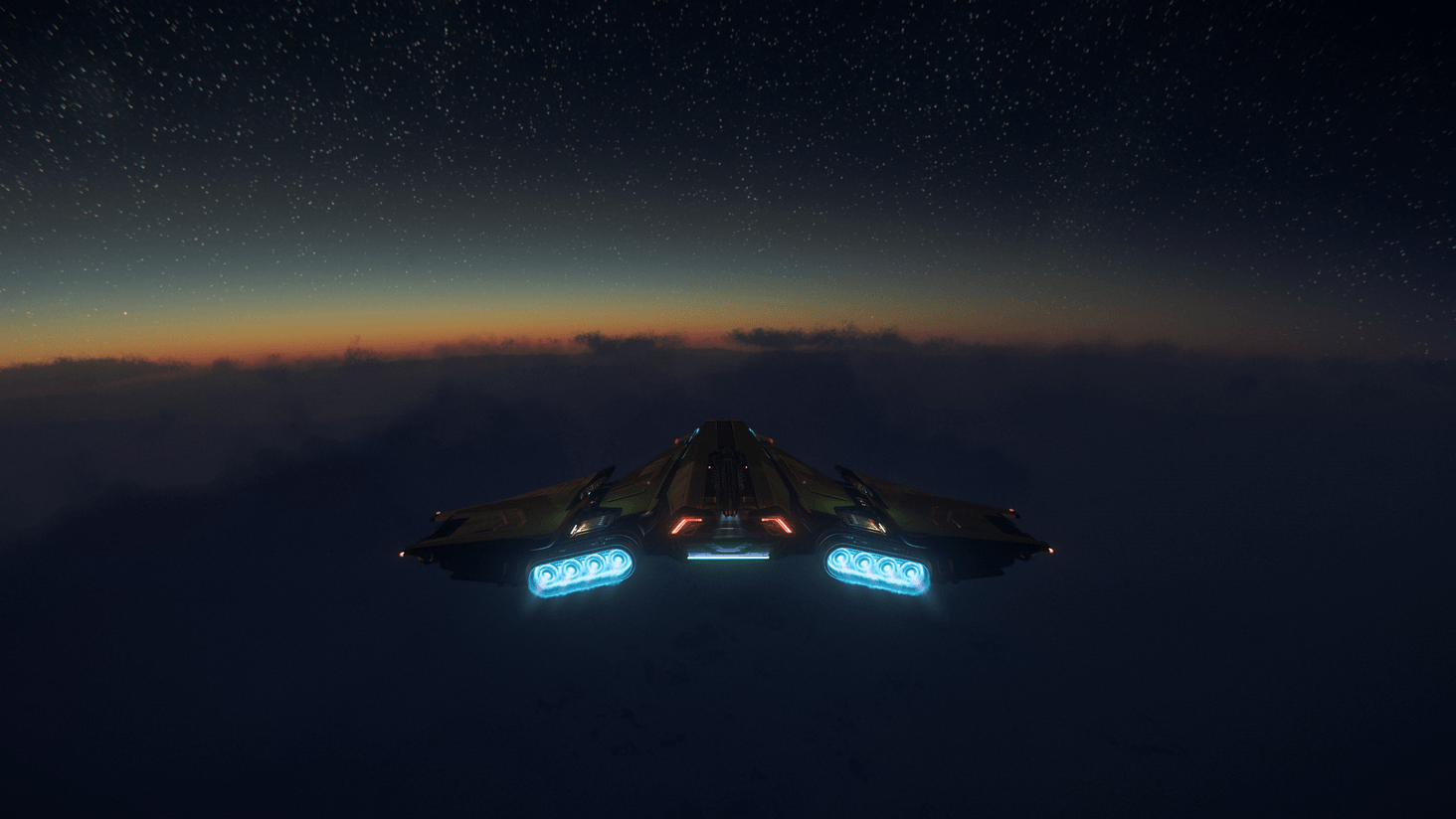 Flying over microTech as Stanton sets.