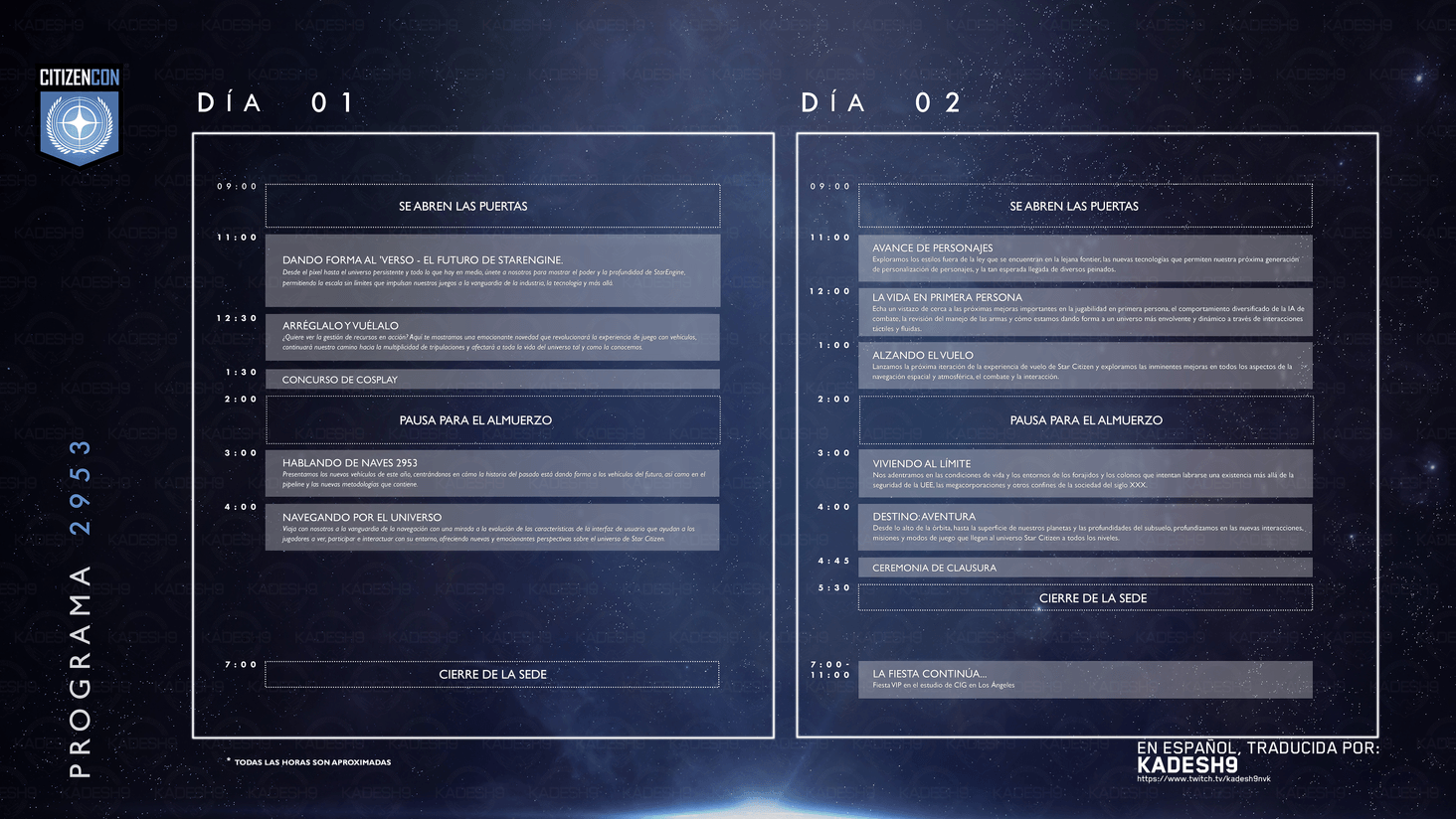 Programa de la CitizenCon2953 en español