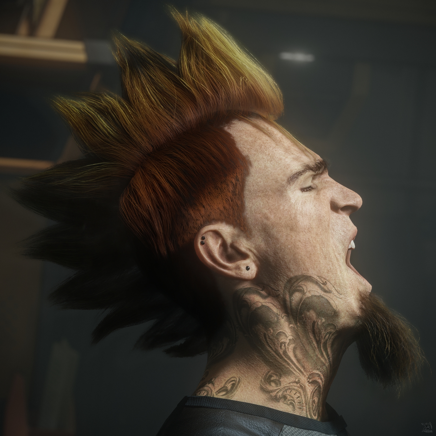 Portrait of a Punk Yelling