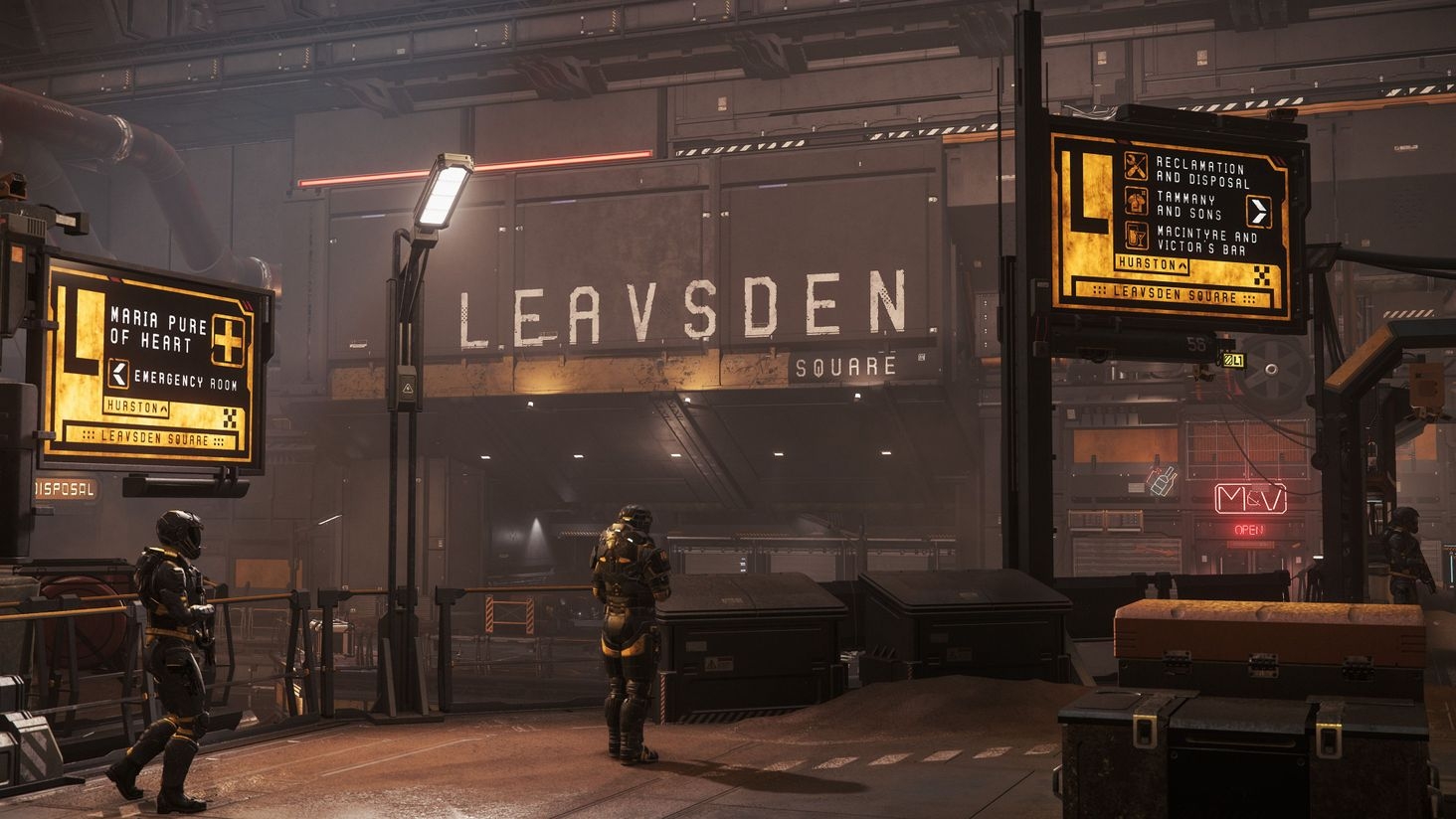 The trip to Lorville and brought a new thruster to fix my 300i.
Picture from https://starcitizen.tools/Lorville#/media/File:Lorville-workers-district-leavsden-square01-3.4.1.jpg