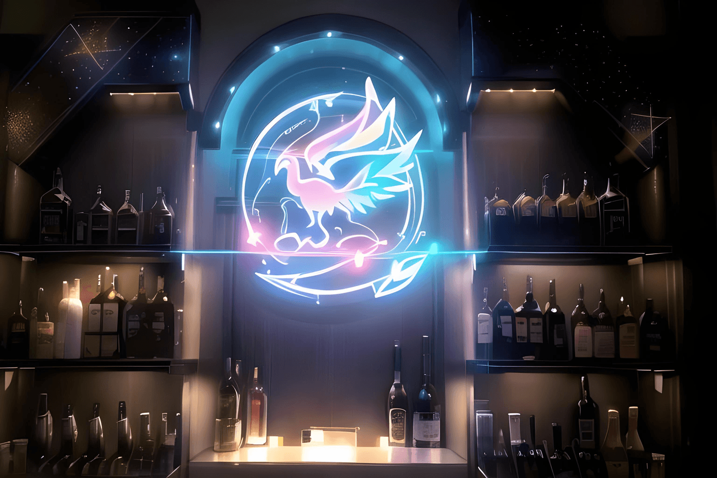 An AI interpretation of the Phoenix's bar.