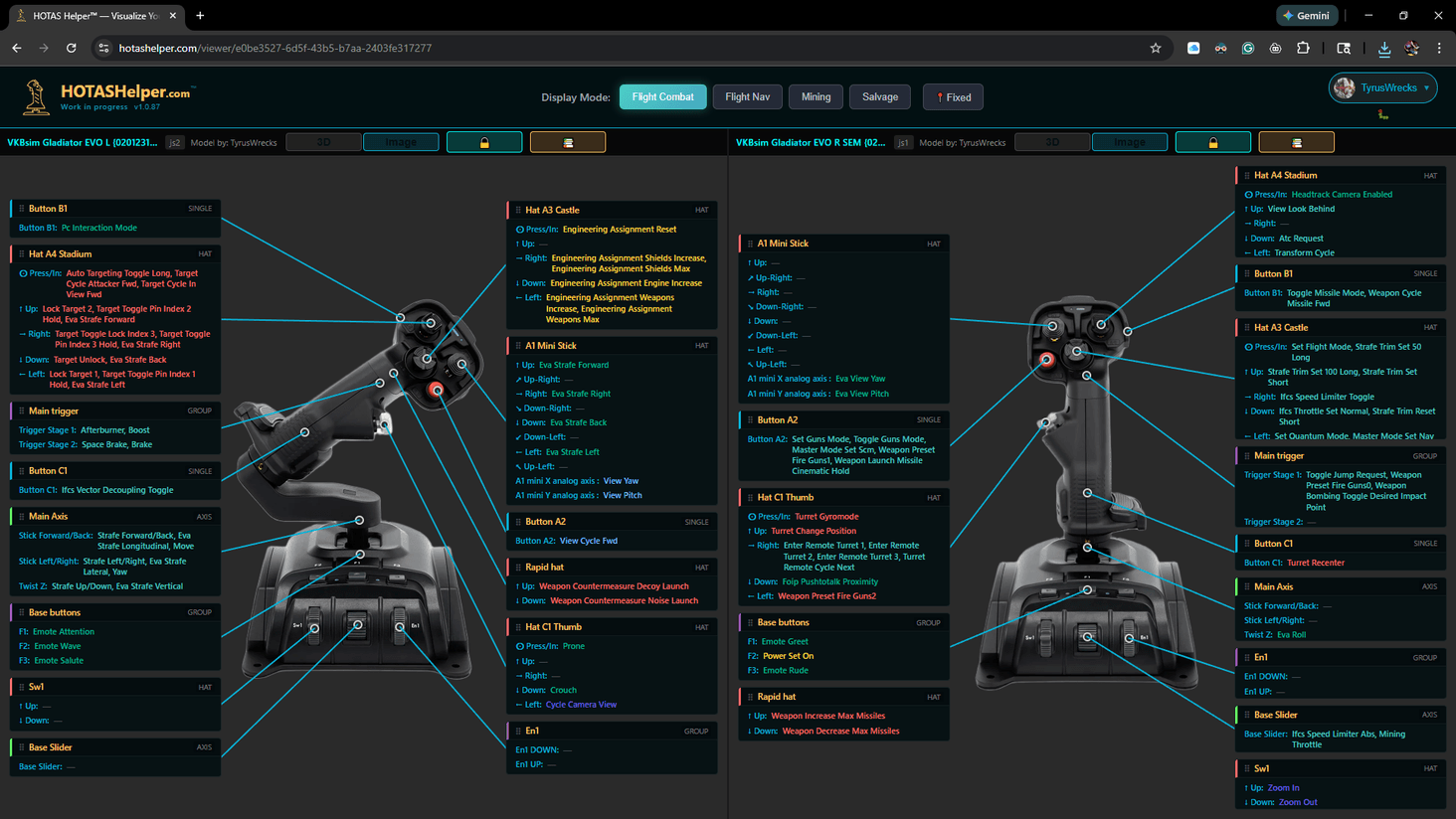 Example of VKB Gadiators