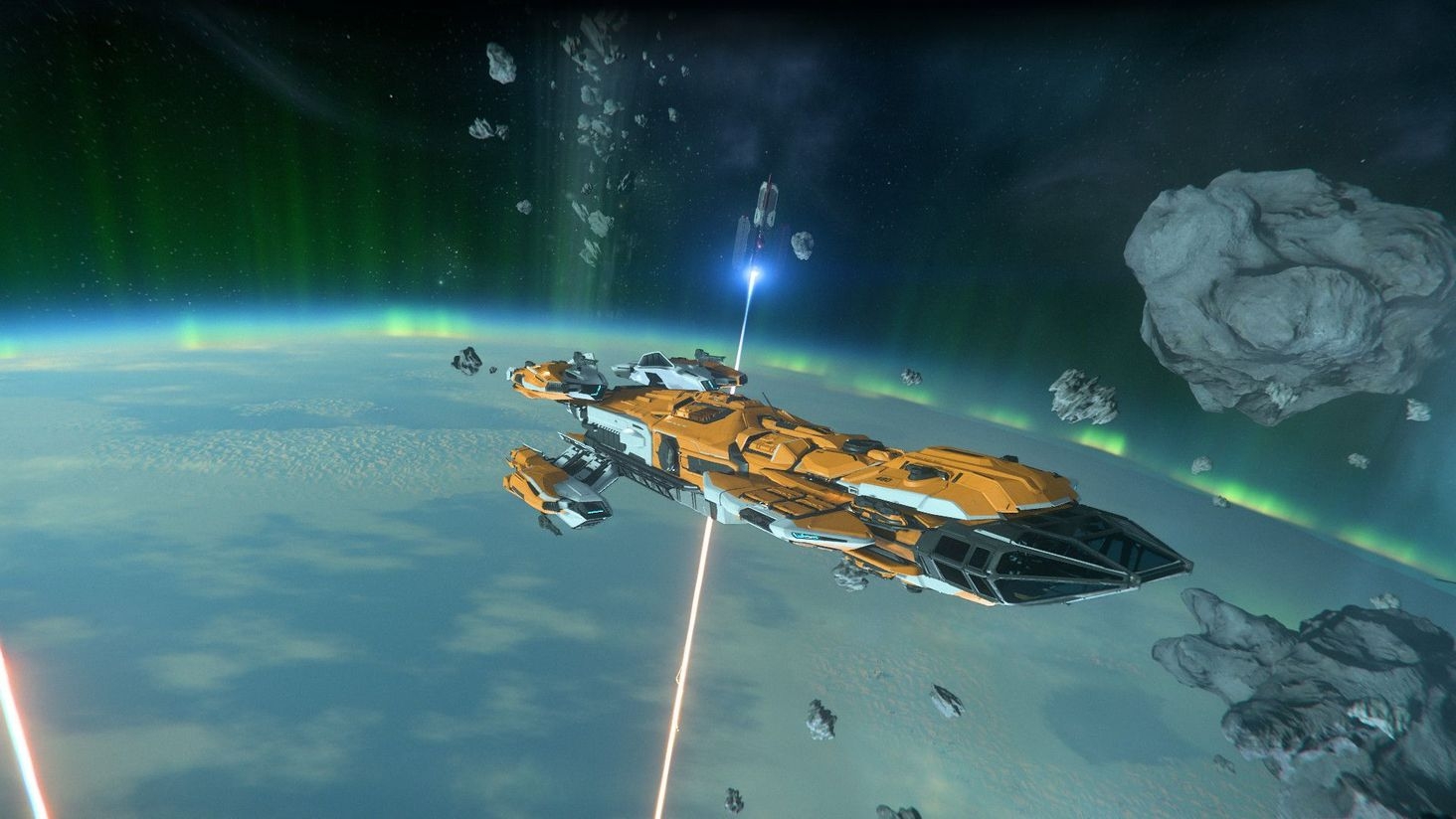 It blends in so well it can hardly be detected.  It you squint, you can barely make it out, dead center.  