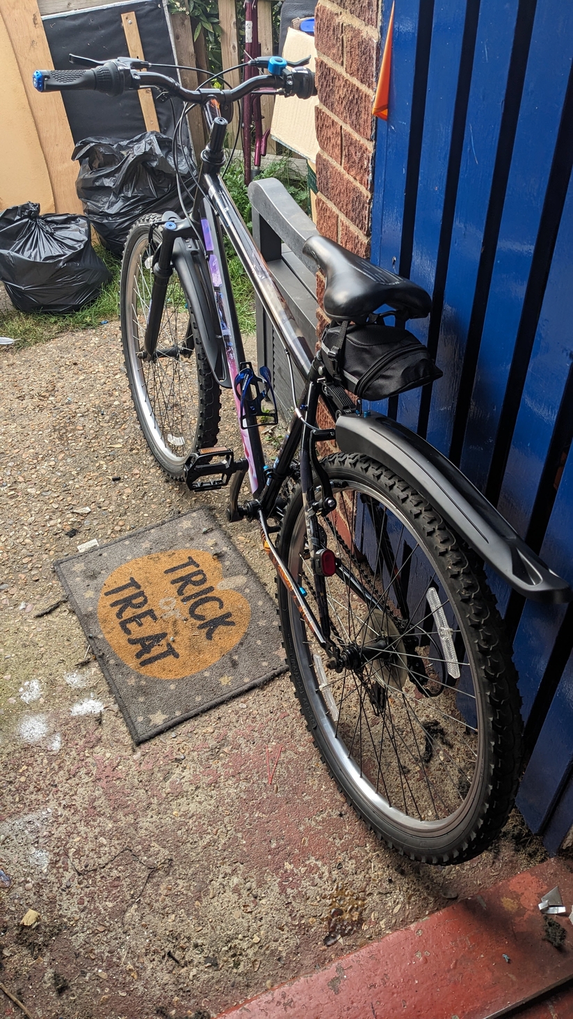 lights and stupidly cheap mudguards (like £2 - for both!) and a little bag thing for my bike lock, pump and multi-tool thing to live in