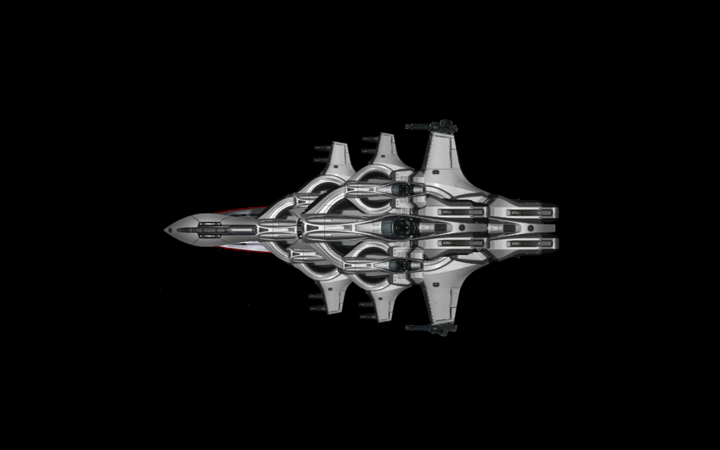 Ex with guns top view