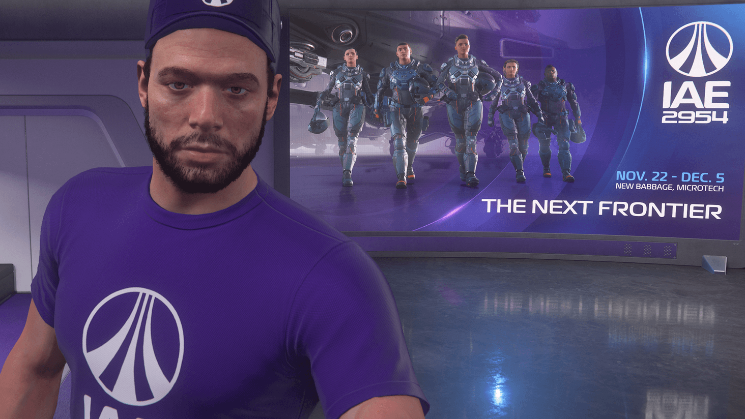 IAE 2954 Snap  |  I'm in the hall where they sell T-shirts from different manufacturers. Are you ready for the rest of the tour?