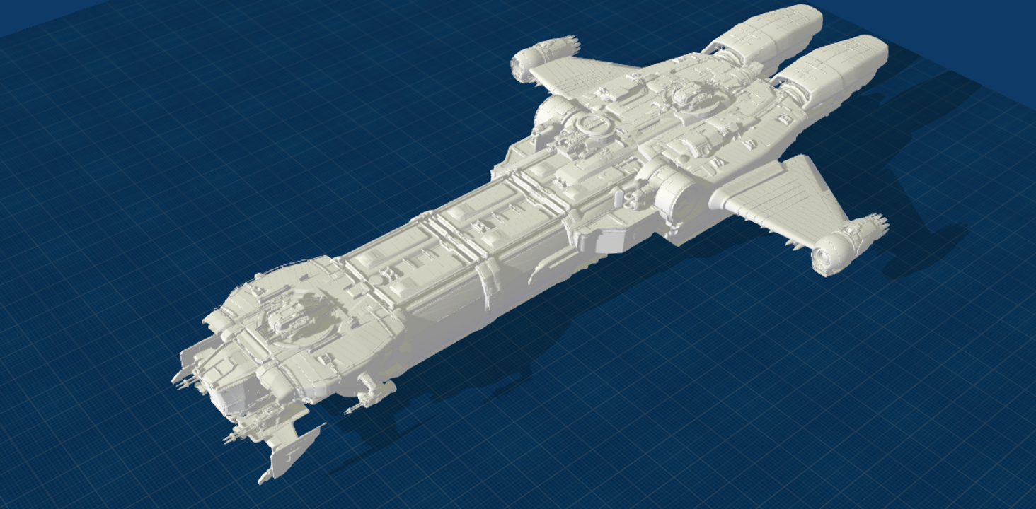 2 turrets on the top, for a good defence (but defenceless from under) because any ship need a weakness