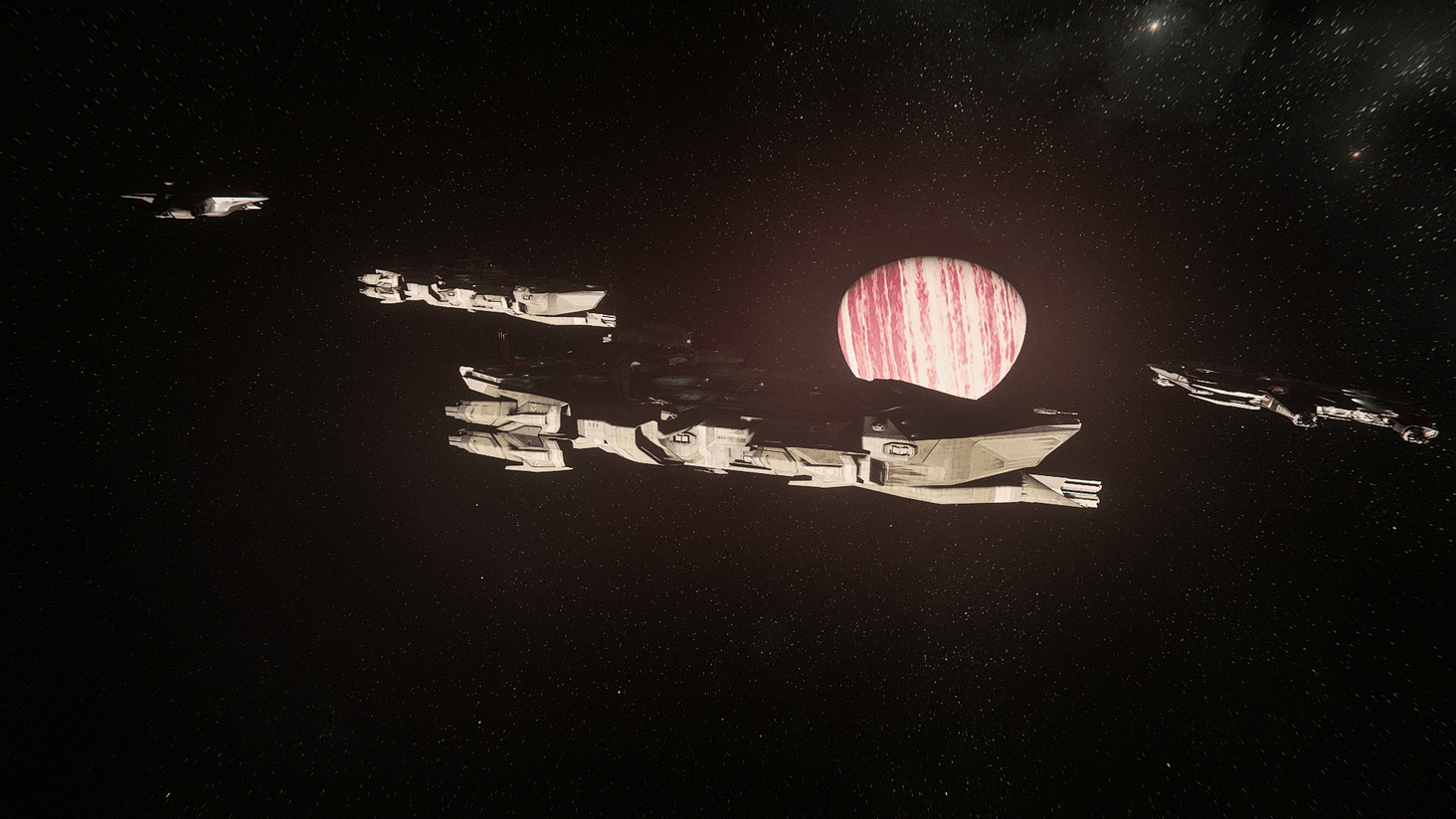 3 Idris, 1 Hammerhead and 1 Hercules M2 in orbit of Daymar.