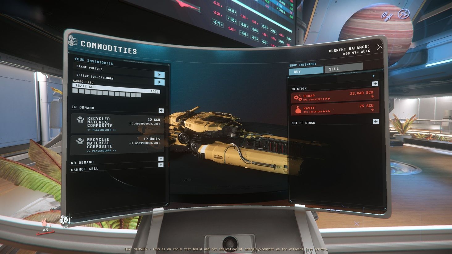 12 SCU on the cargo grid
12 SCU unsafe cargo
1 SCU not visible in the machine