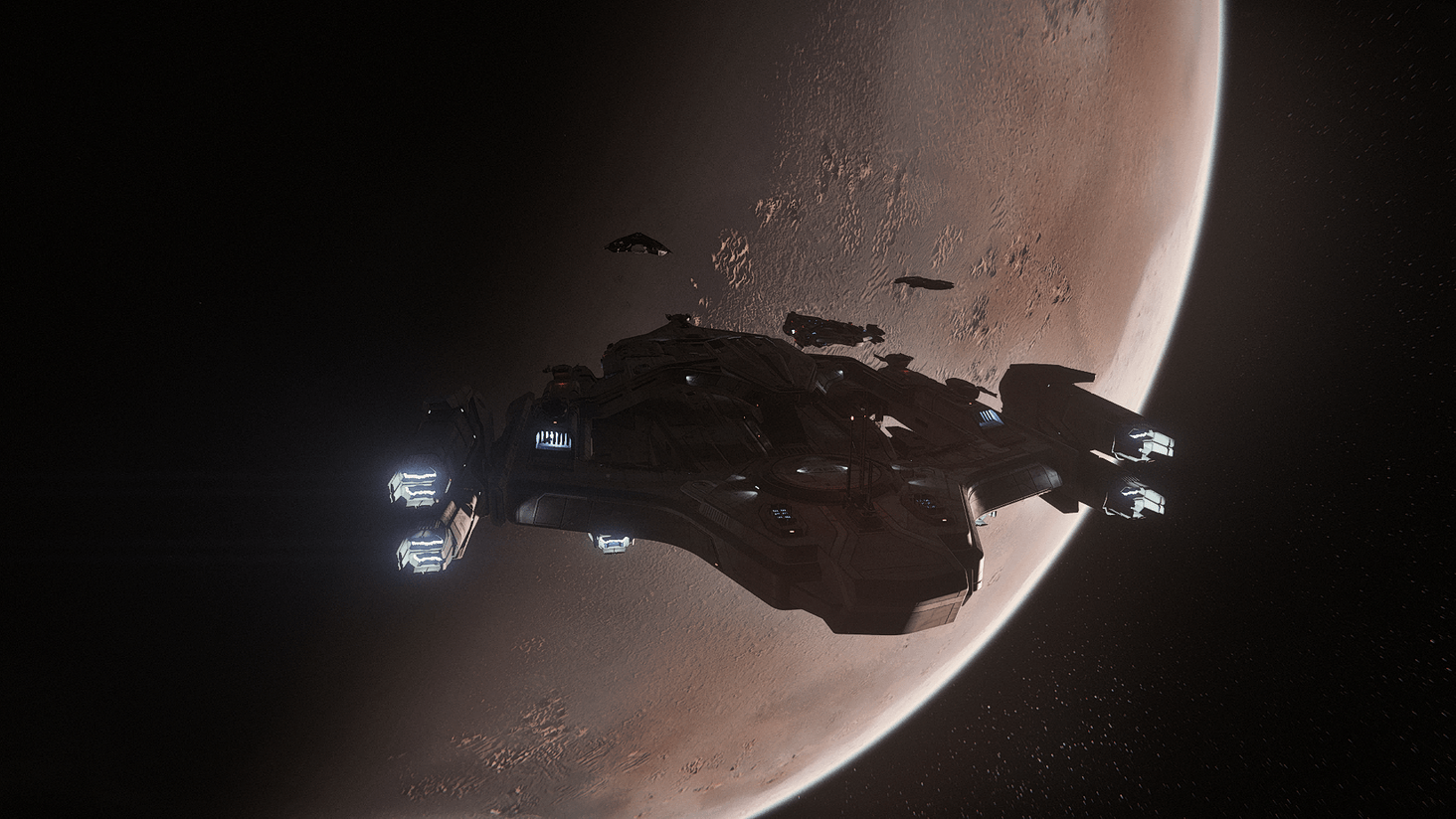 3 Idris, 1 Hammerhead and 1 Hercules M2 in orbit of Daymar.