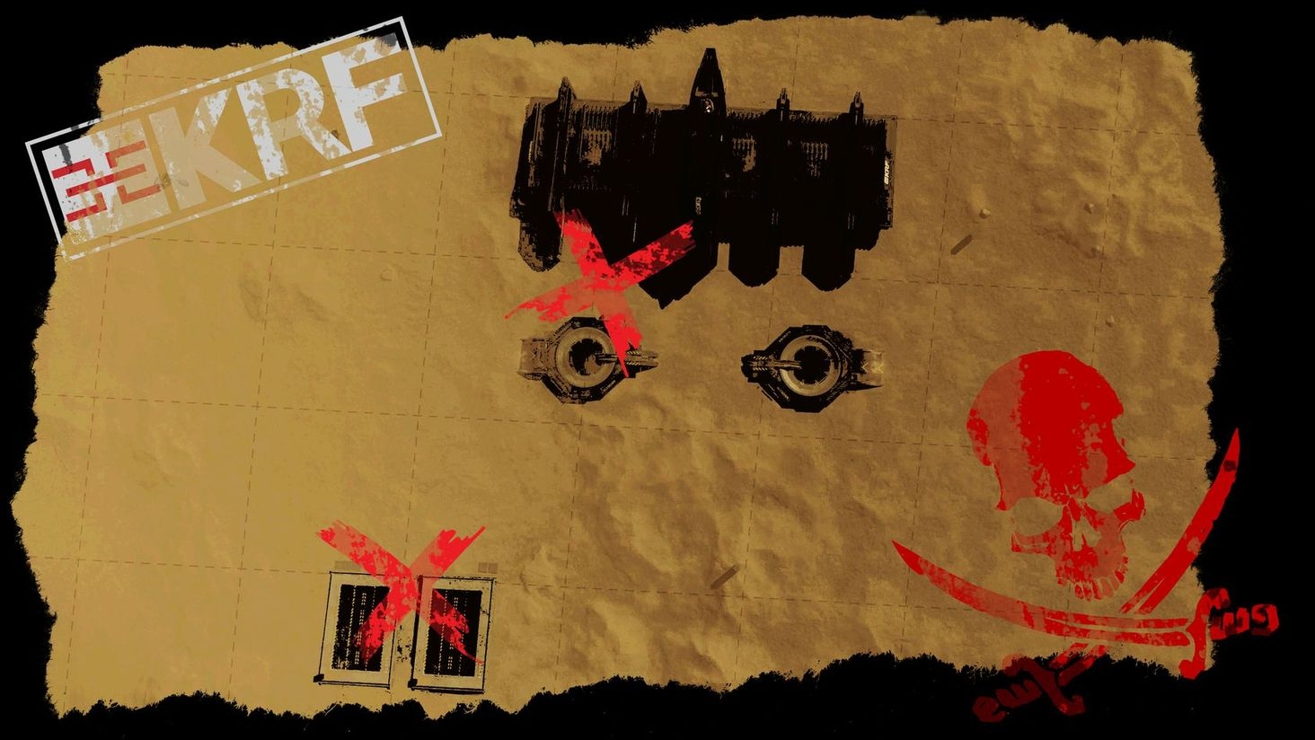 The treasure map! The screenshots were taken at the X markers 