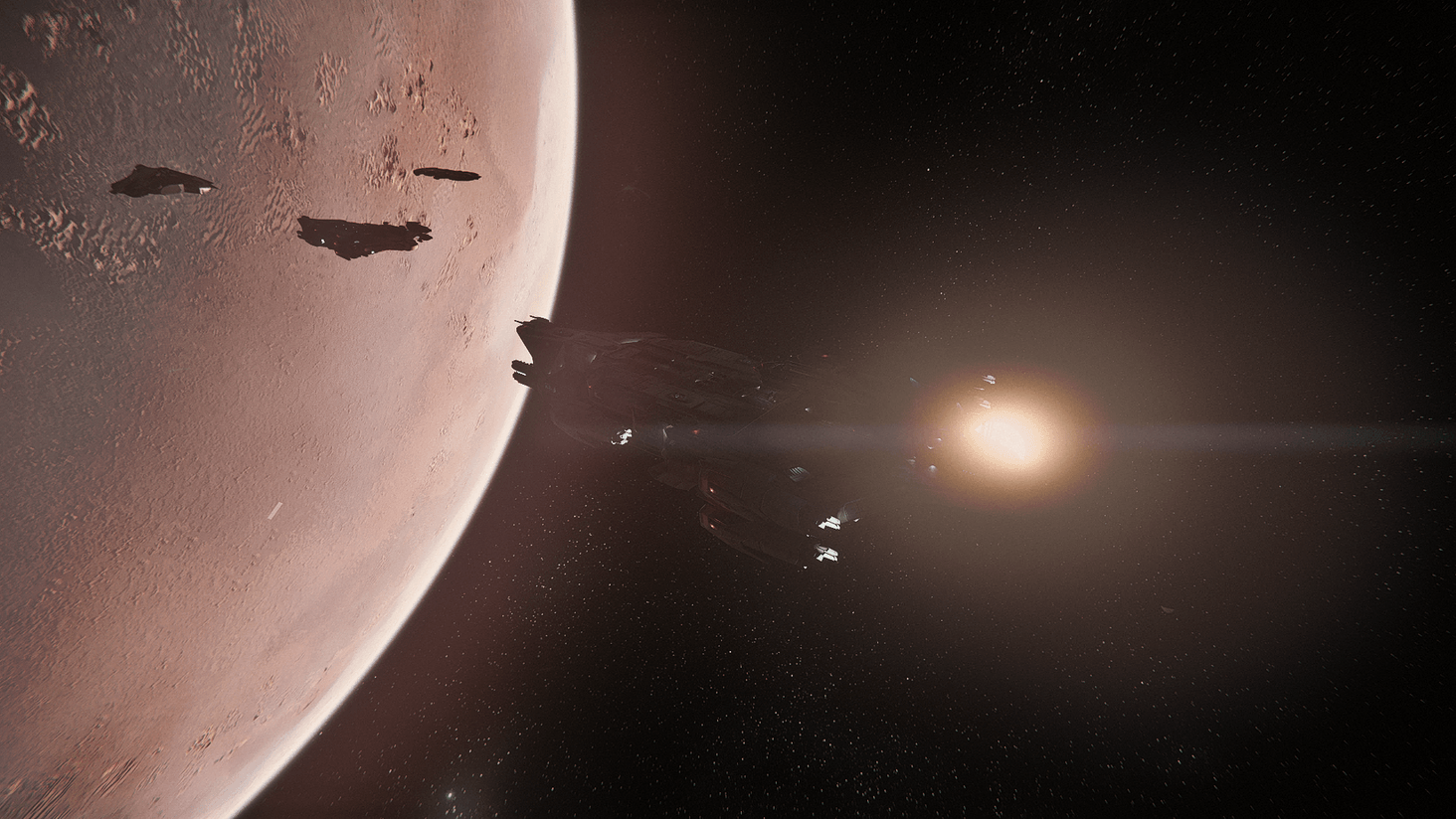 3 Idris, 1 Hammerhead and 1 Hercules M2 in orbit of Daymar.