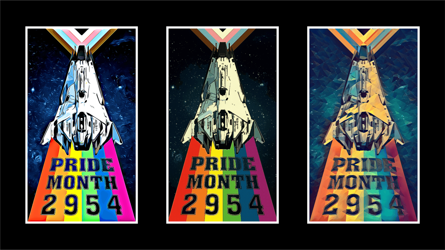 A mix of raster & vector art. Then converted to 3 different styles. Anime, Pop, & Poly