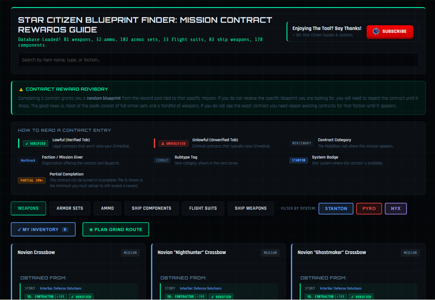 Main Page with new inventory function and improved visual aesthetics. 