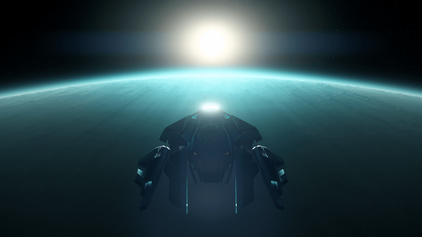 Ship is the RSI Mantis, and the moon is Magda