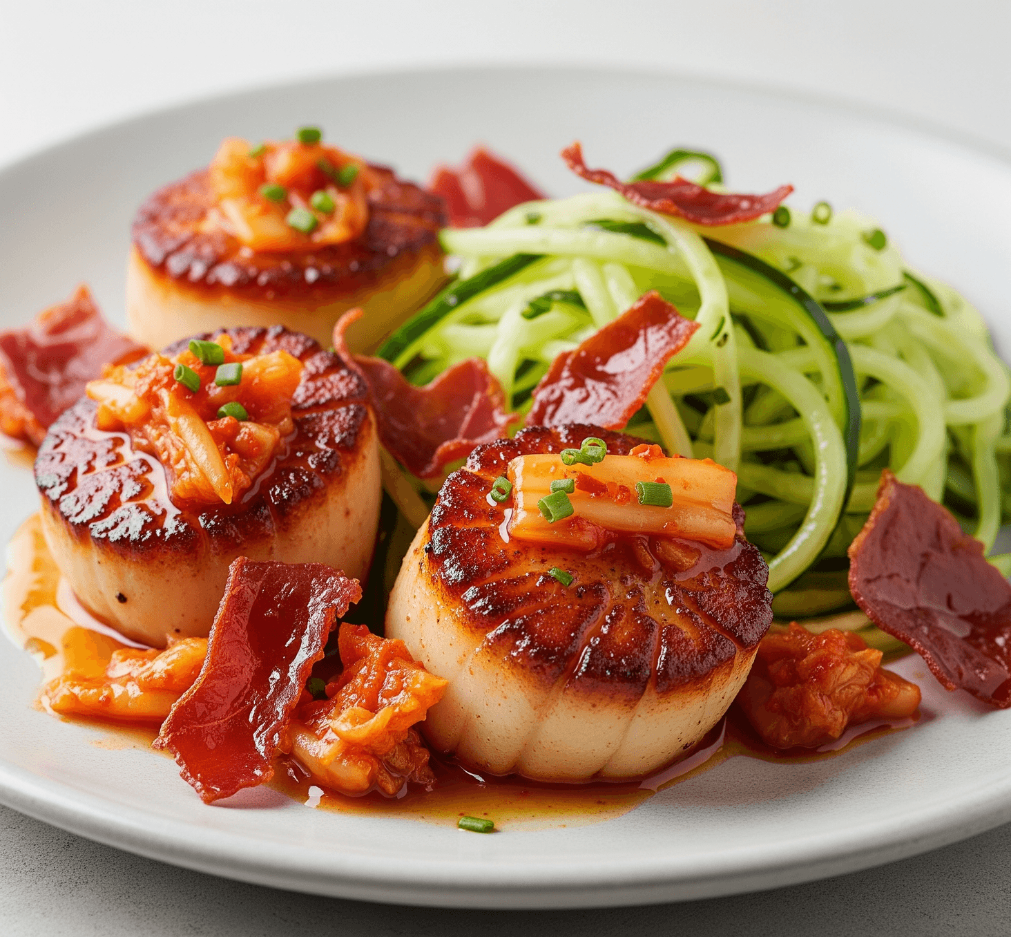 succulent seared scallops...  Mmmmm, makes your mouth water!