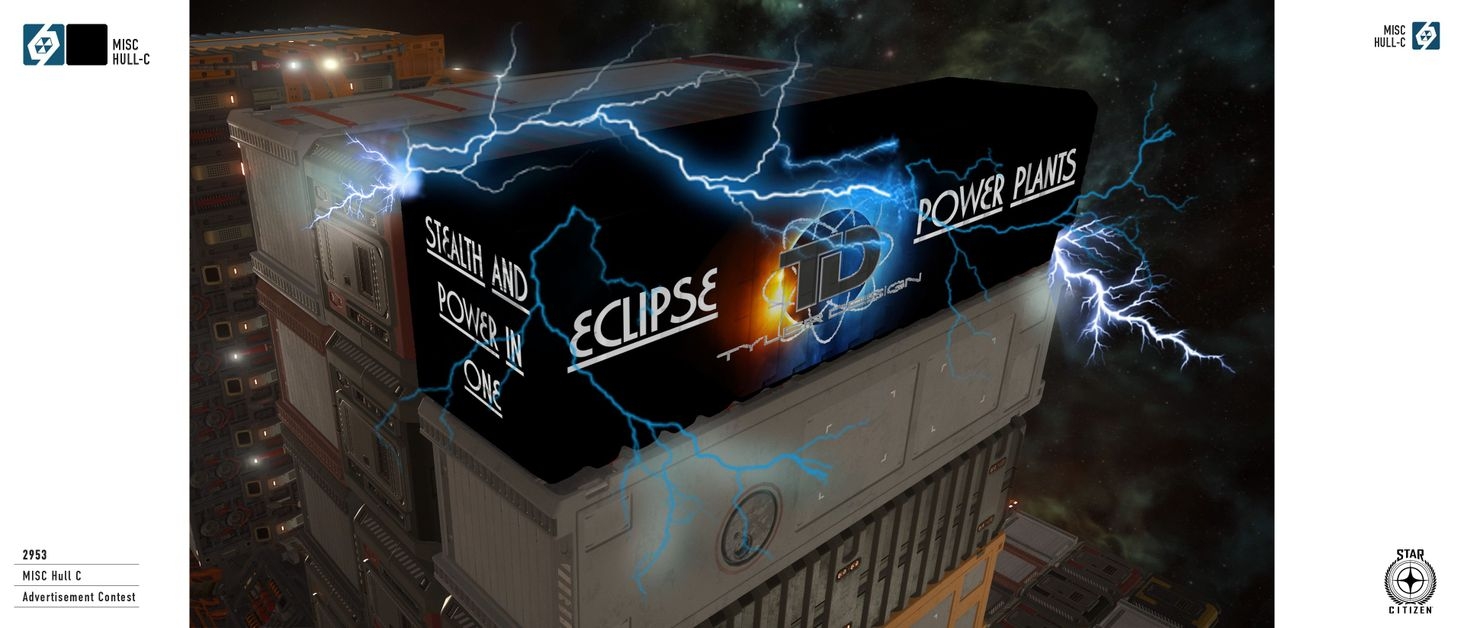 The stealthy yet powerful Eclipse power plant
version two the container crackles with holographic blue lighting to highlight the power inside.