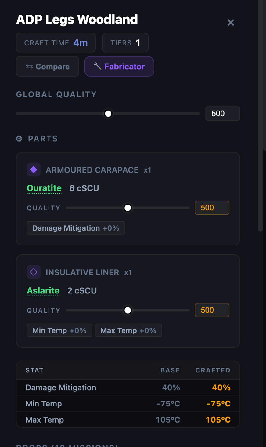 In game stats configurator