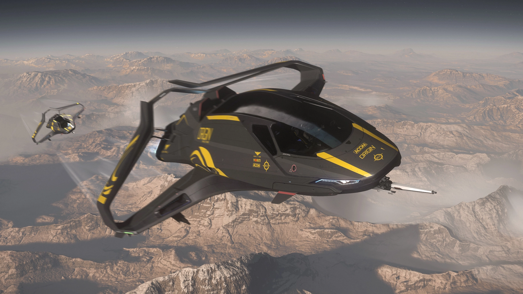Origin 350r banking above a desert