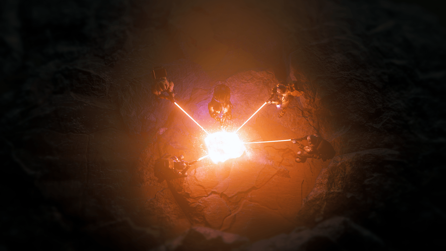 Miners! Assemble! 
Dont cross the beams!