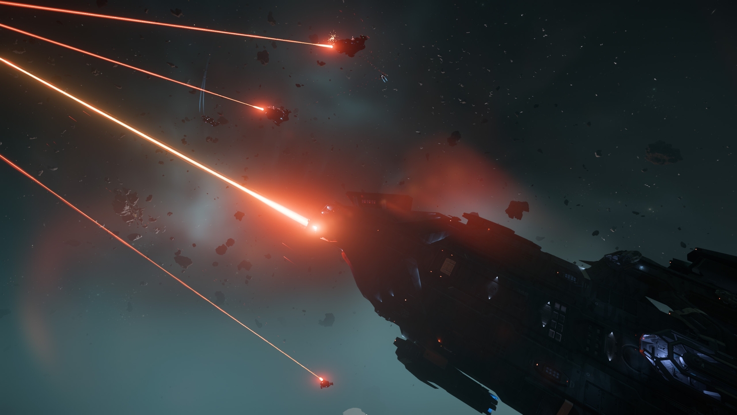4 Idris ships having theirs beams on the Polaris