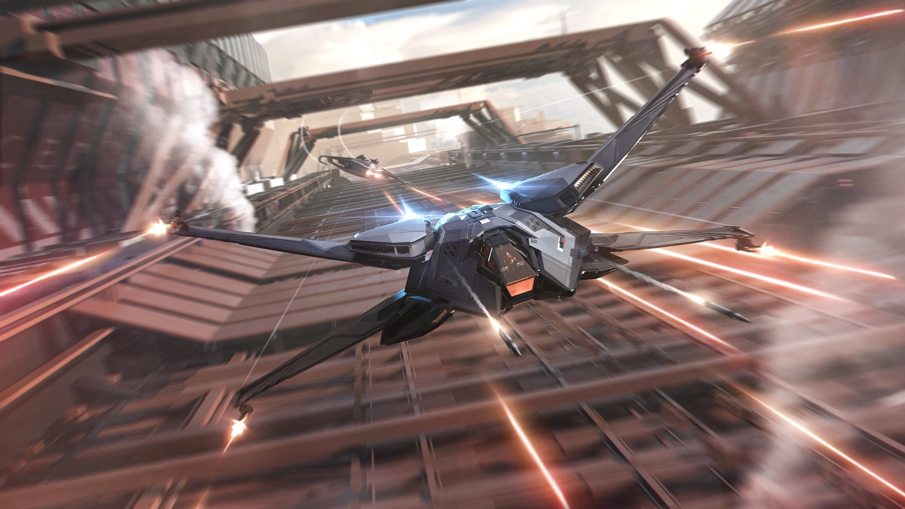 Scorpius firing its weapons near a station