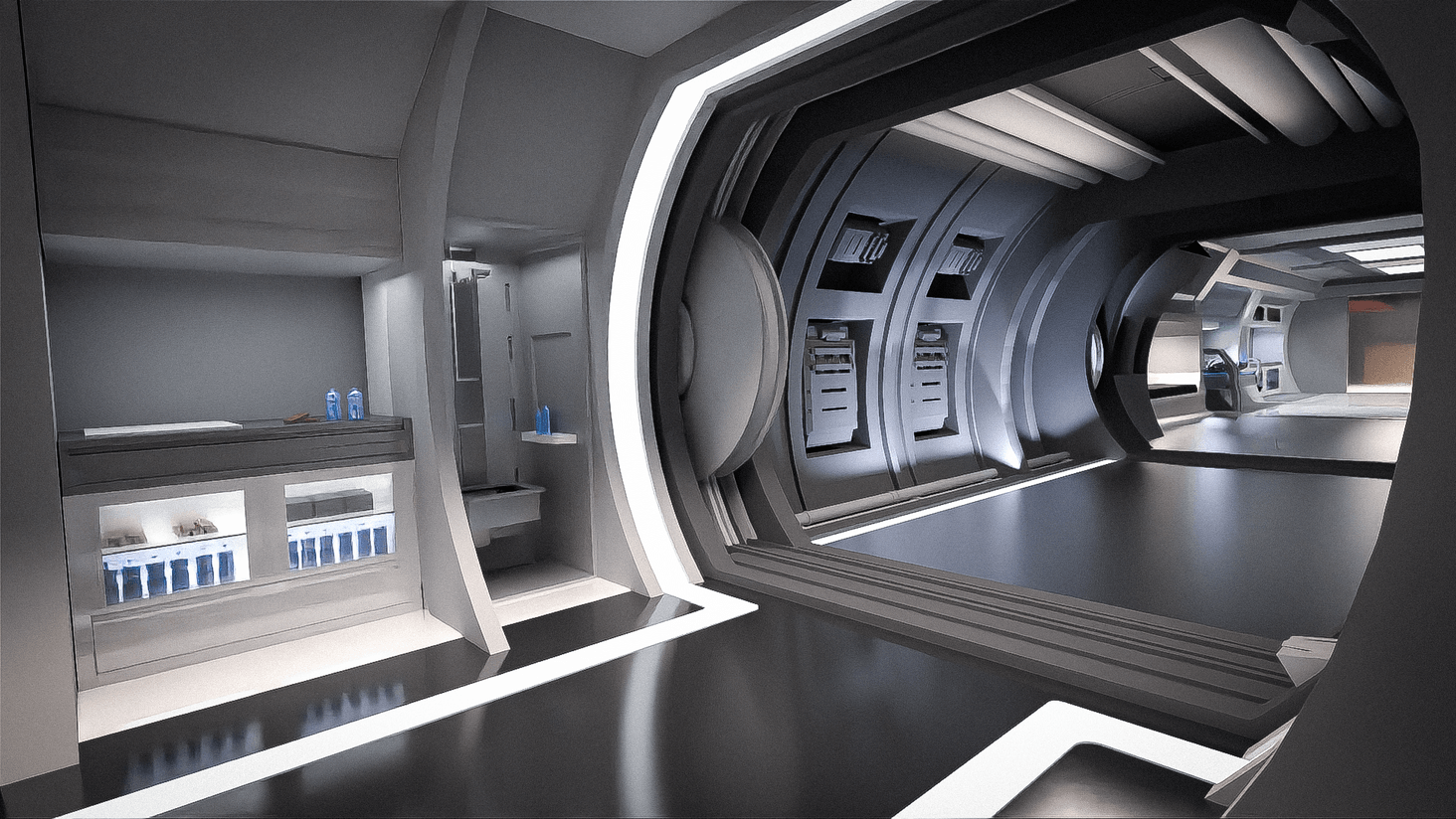 Crusader Spirit R1 - Concept Art 

Living Area - Shower/bathroom/Kitchen - Components Area