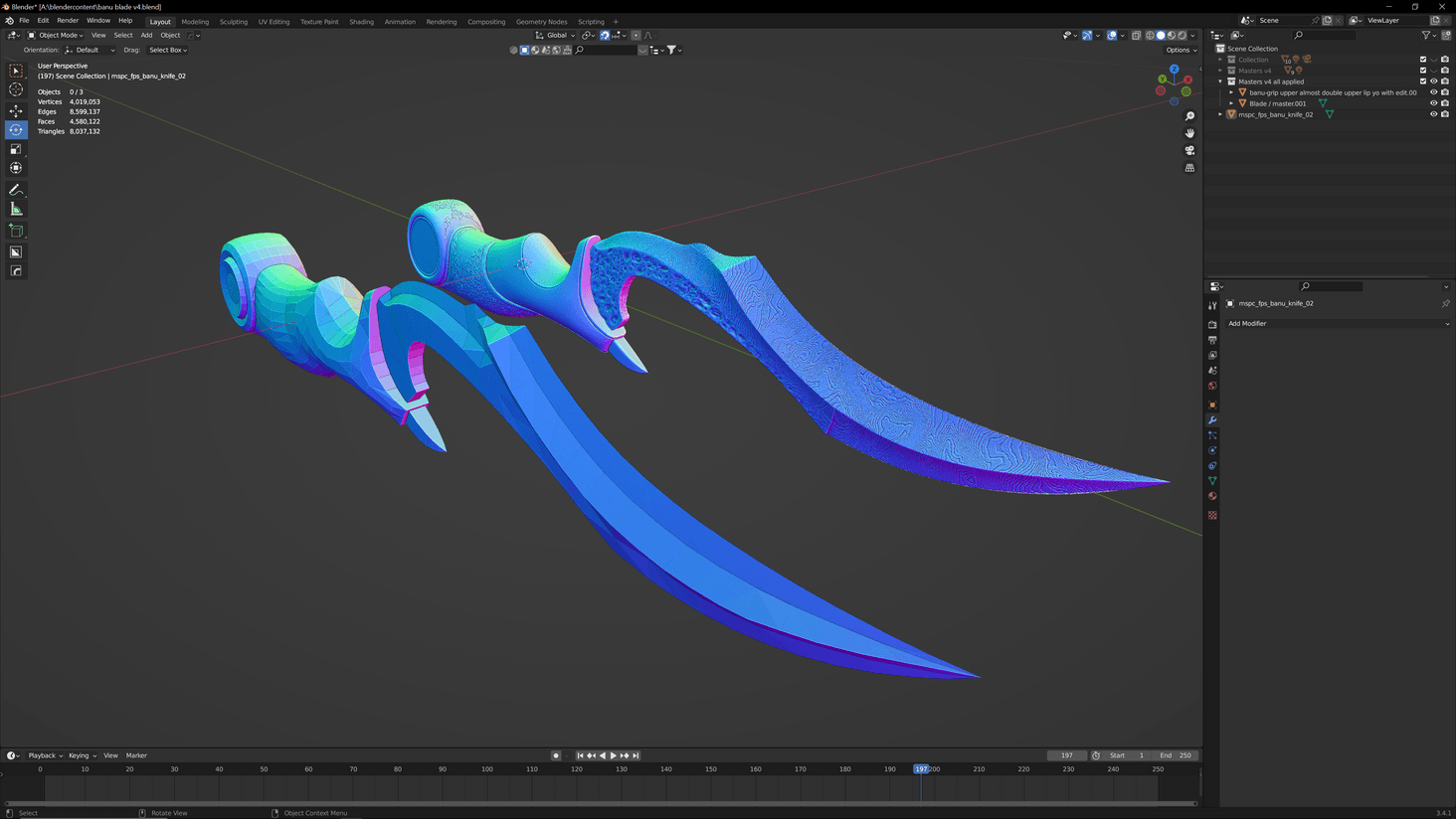 In-game model on the left, my variant on the right. Took a few evenings of  tinkering in Blender, but I think it was worth it.