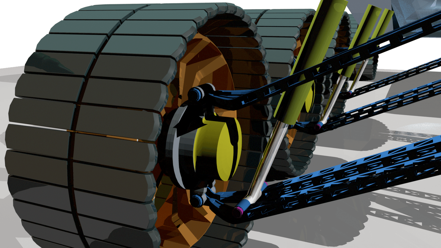 quick render of the shock and suspension from the rear of the vehicle.
