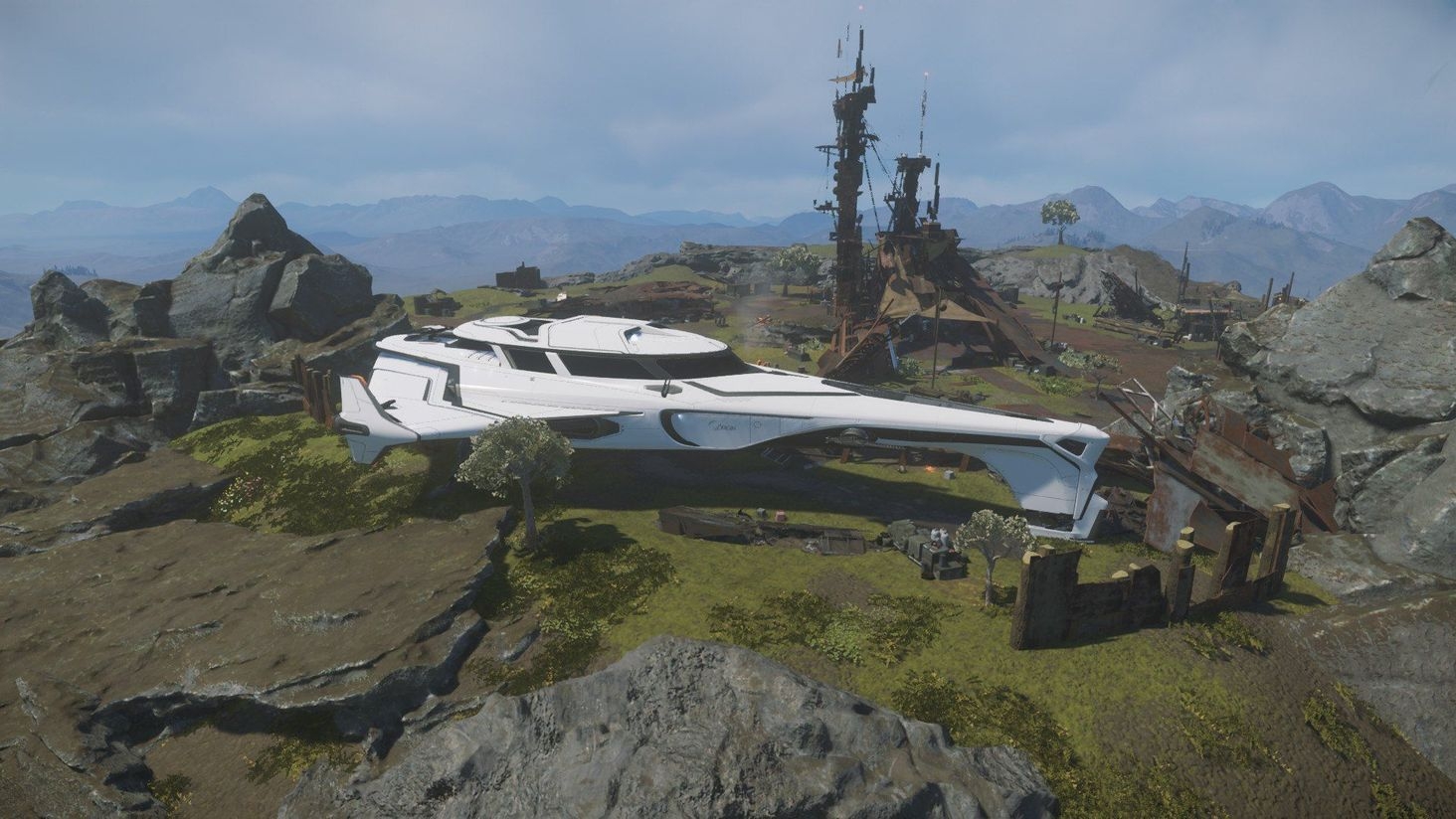 Even the more cramped derelict camps are still able to make room for your ship.