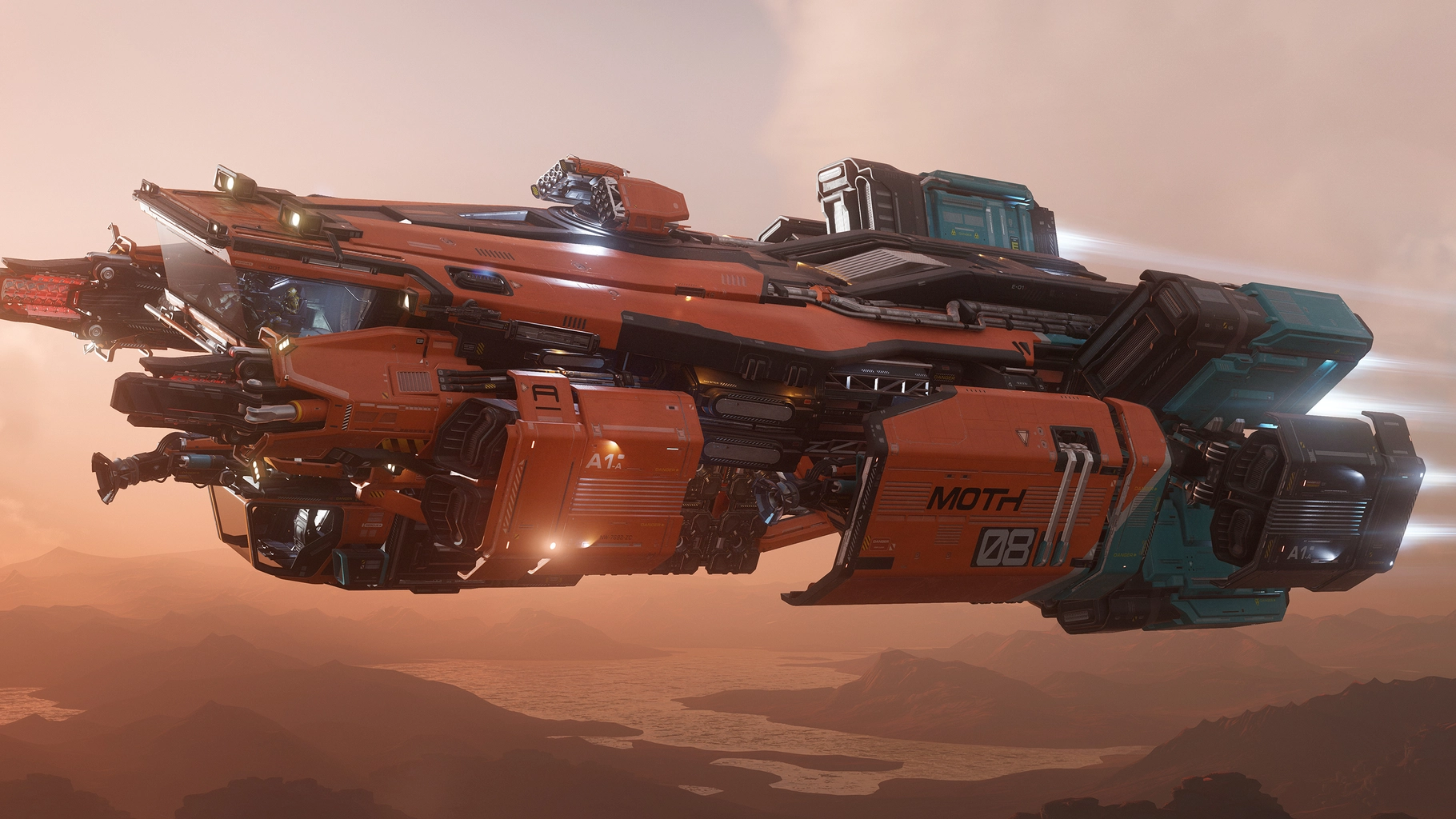 Argo MOTH in flight above a sunlit desert