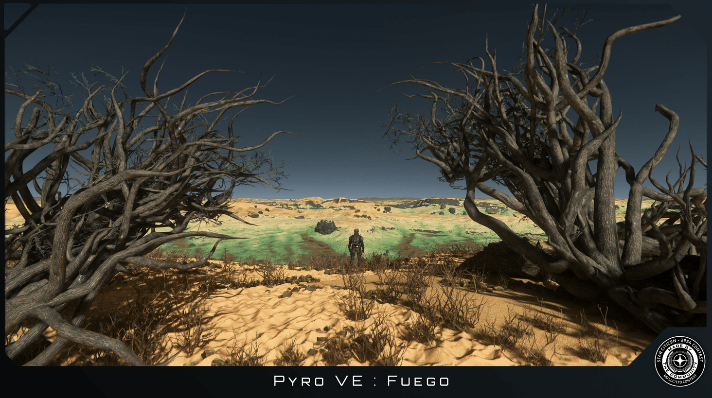 The trees of Fuego really feel like actual fire, and I thought it was fitting for Pyro. I also really like the green tones, I wanted it to be part of the shot.