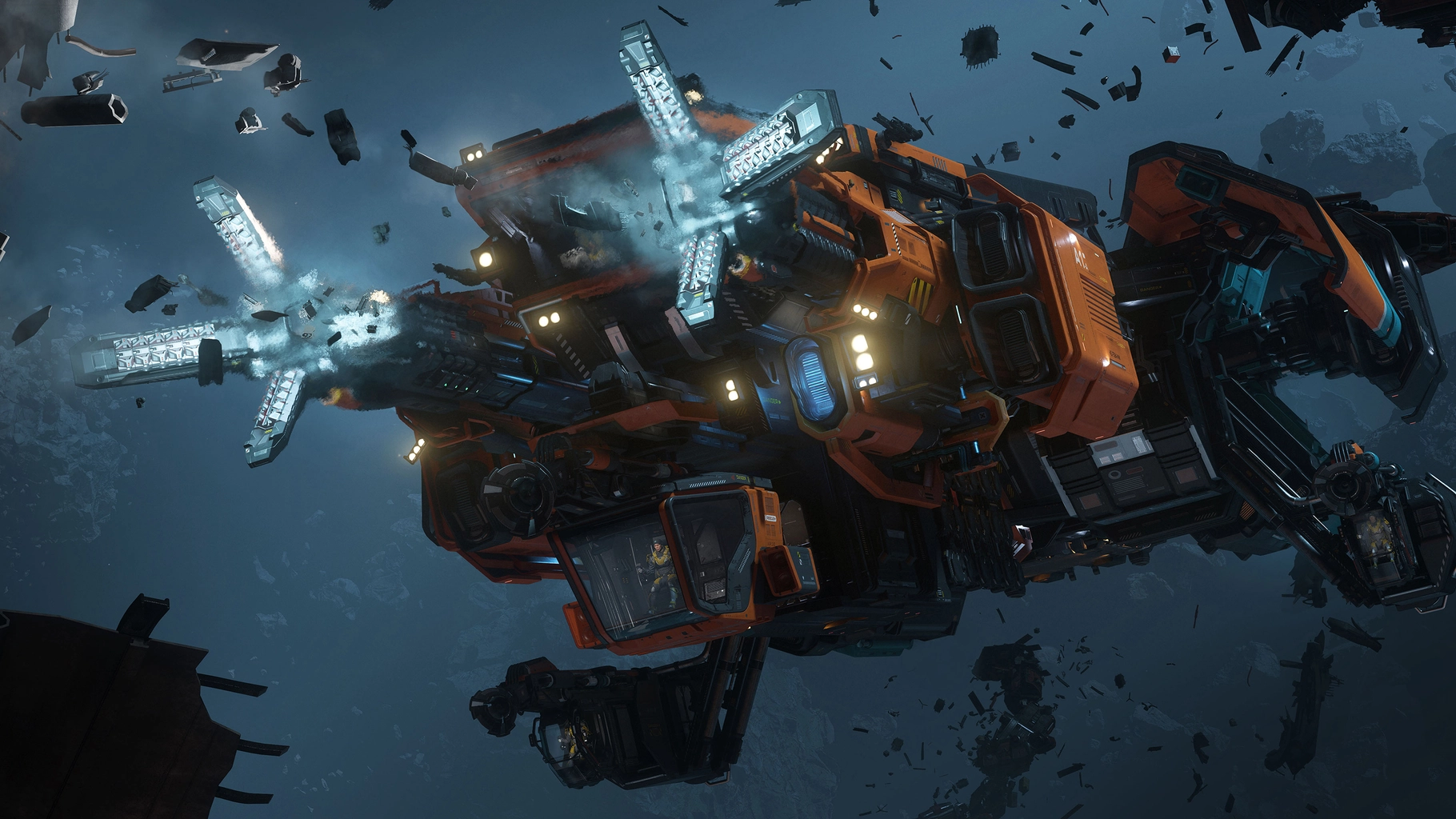 Argo MOTH operating its structural salvage arms among wreckage