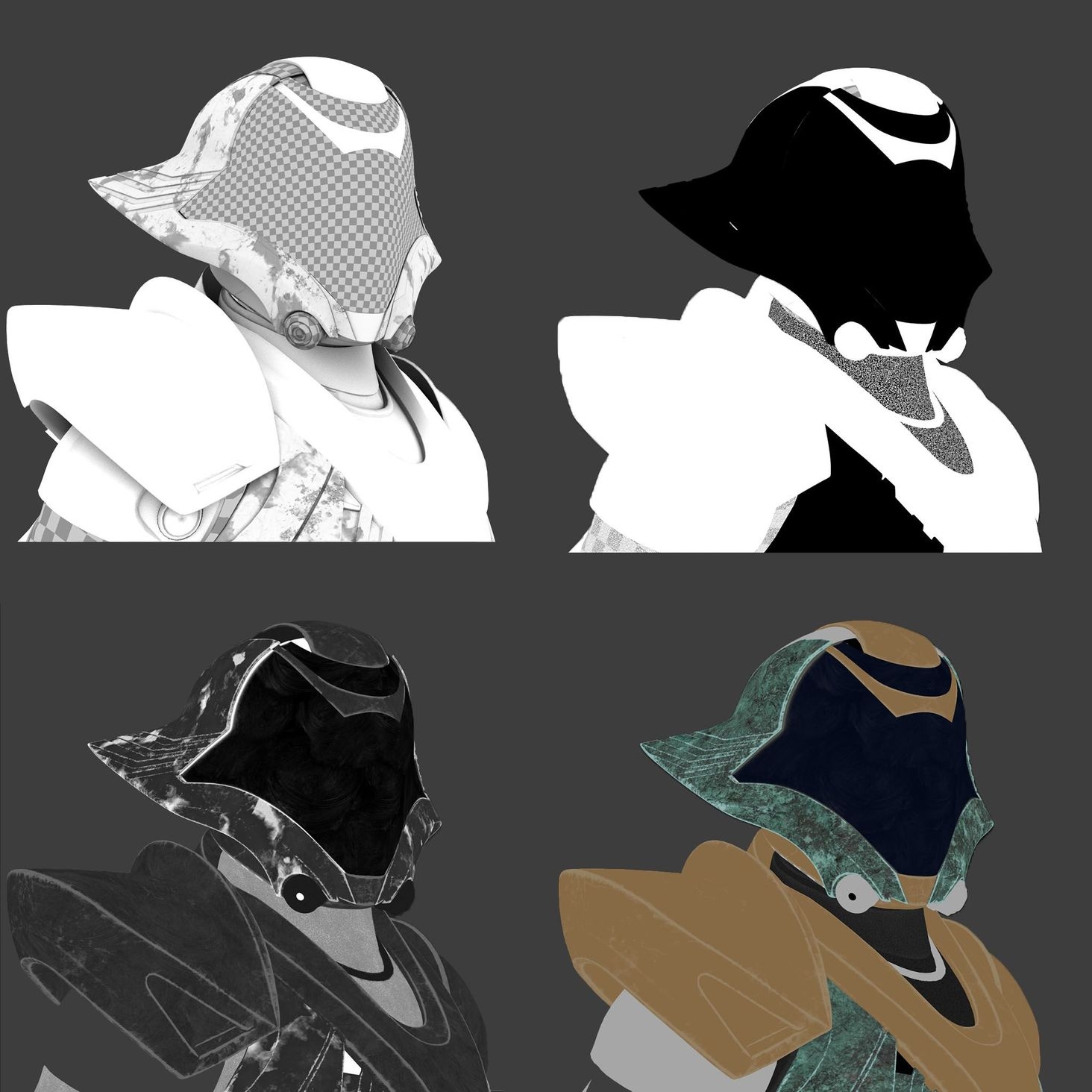 top left to bottom right
AO Metallic Roughness BaseColor