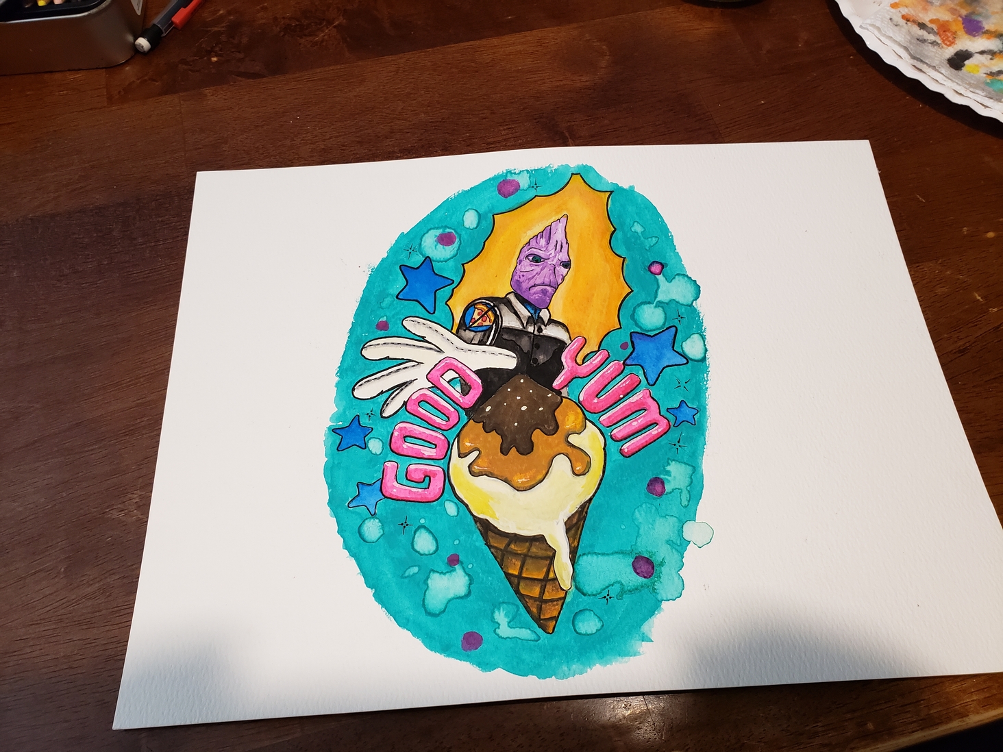 Eat this cone and end up on the auction block... 