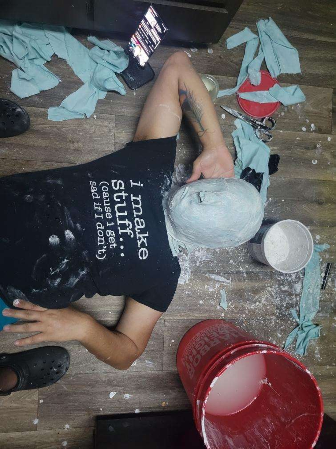 plaster casting my head