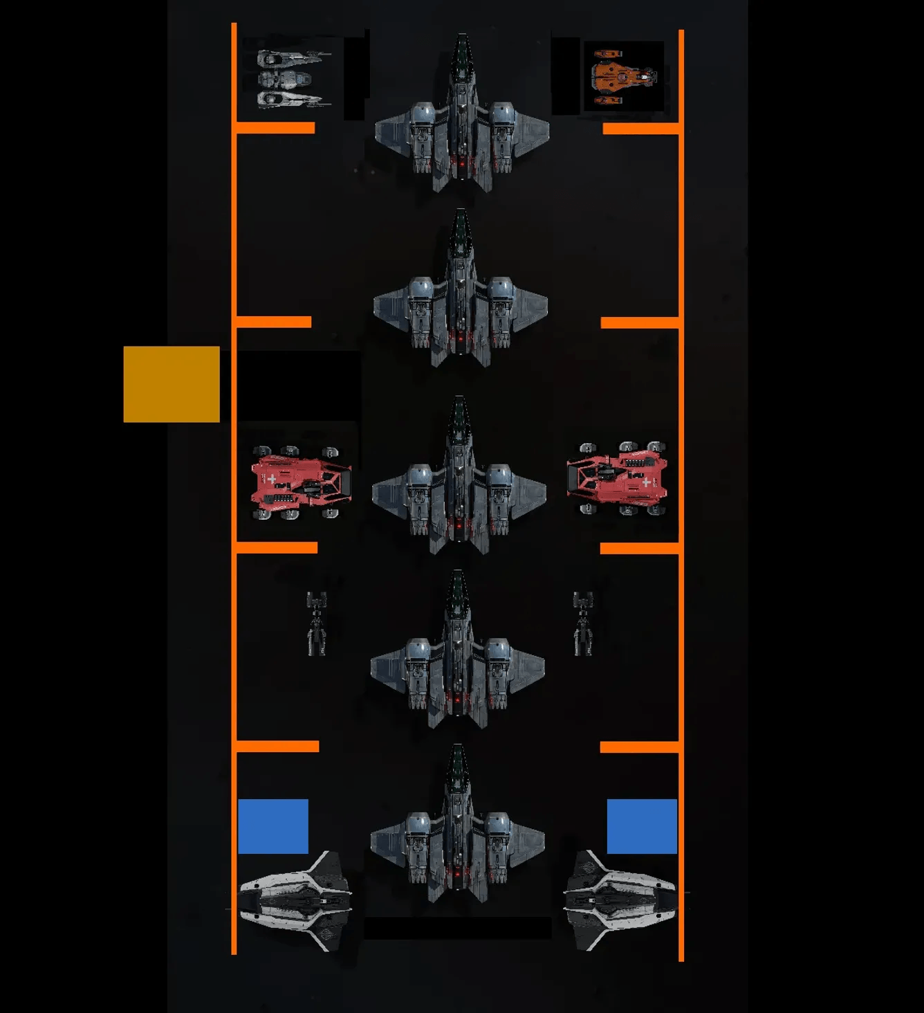 This was our preferred layout when it came to inside the hanger. The bikes we're insanely useful when used right.    