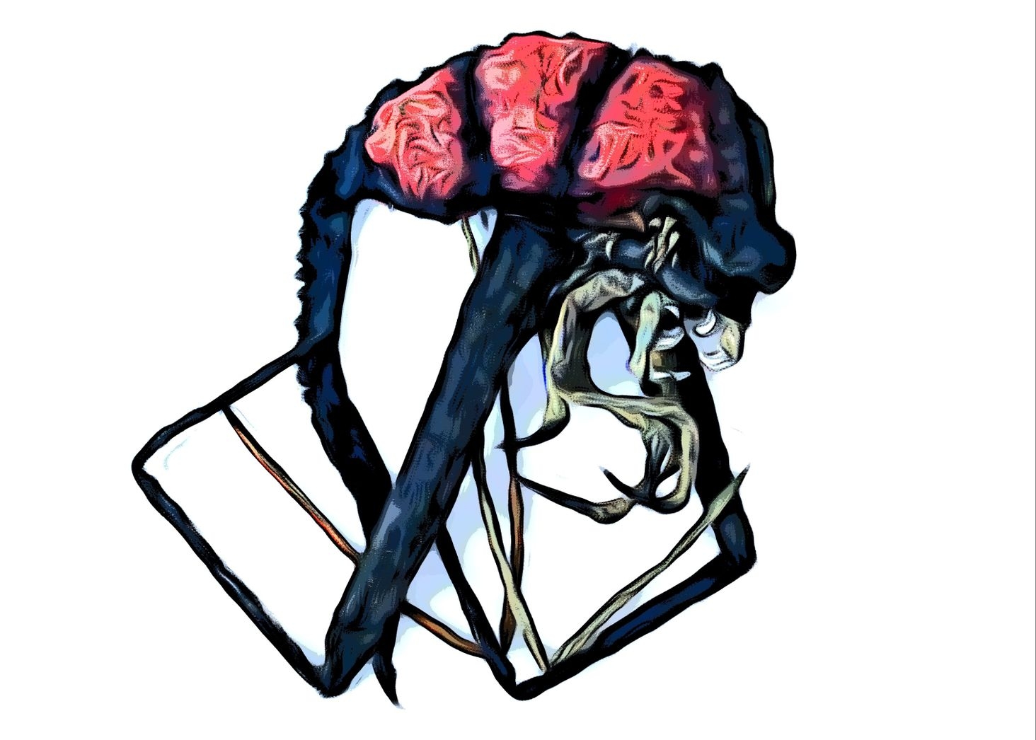 Stylized picture of completed crab