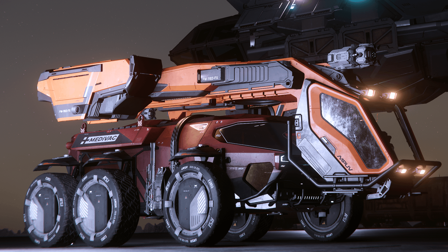 Argo MPUV Tractor hovering above an Ursa Medivac.