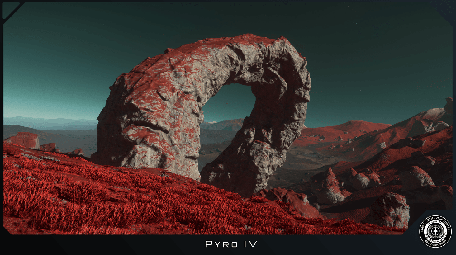 Pyro IV has so much diversity in its landscapes that it was hard to make a choice. In Many places, it almost looks like Bloom, or Monox, but these rock formations that I found around the giant crater on the north pole are unique to this planet.