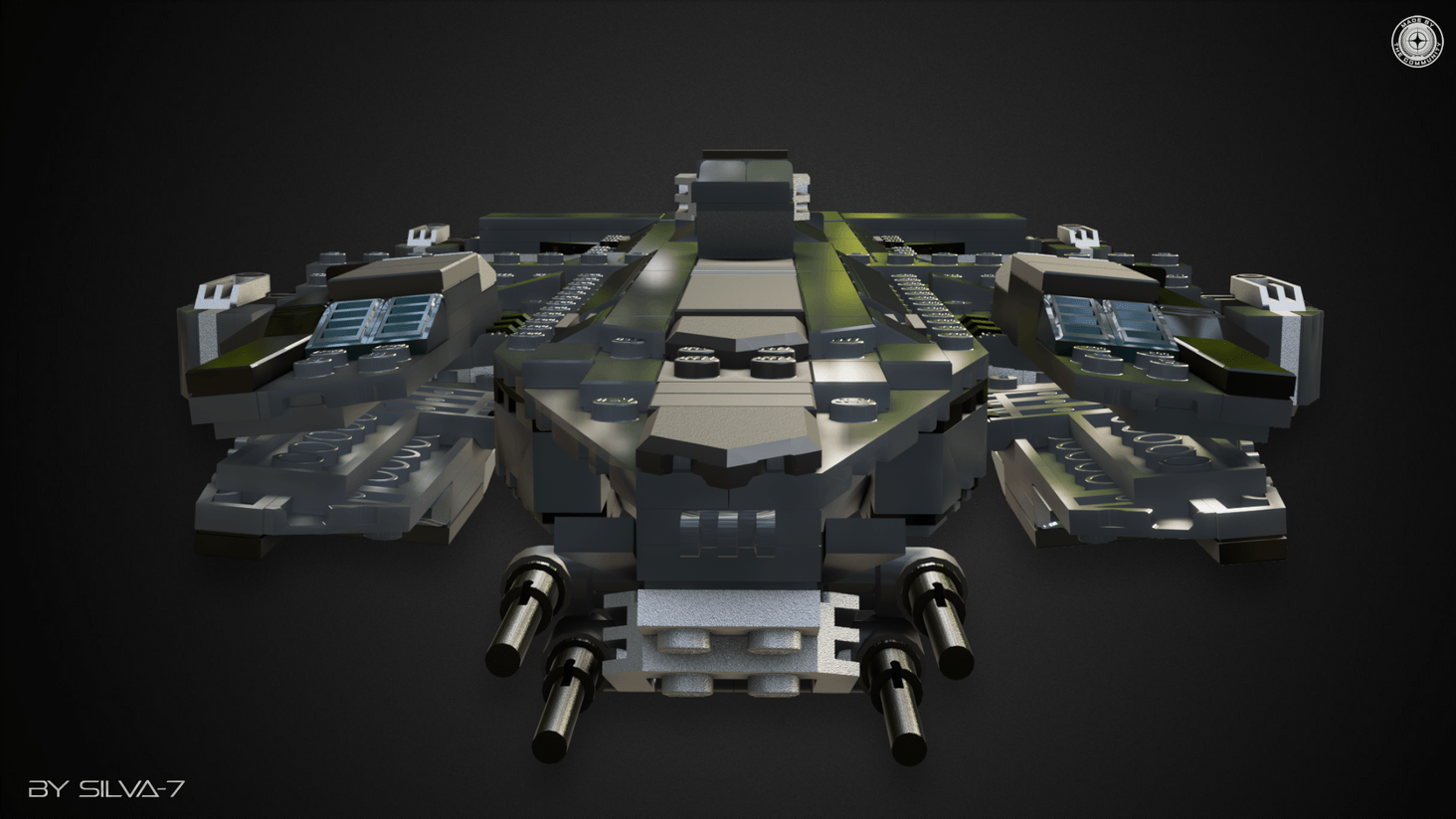 Rear view : The 4 engines are attached via a rotatable suspension, which has the same engine inclination as the original.