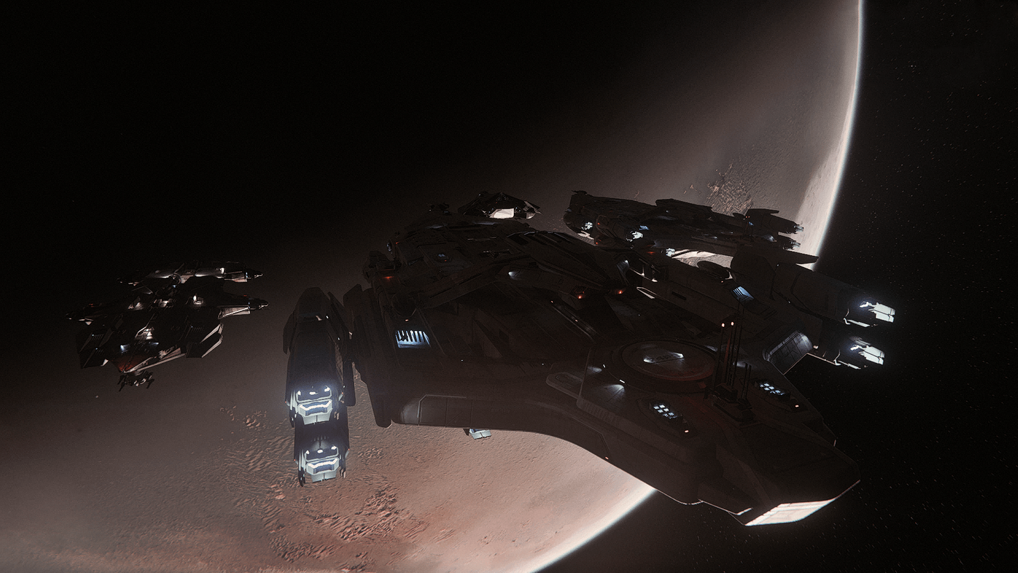 3 Idris, 1 Hammerhead and 1 Hercules M2 in orbit of Daymar.