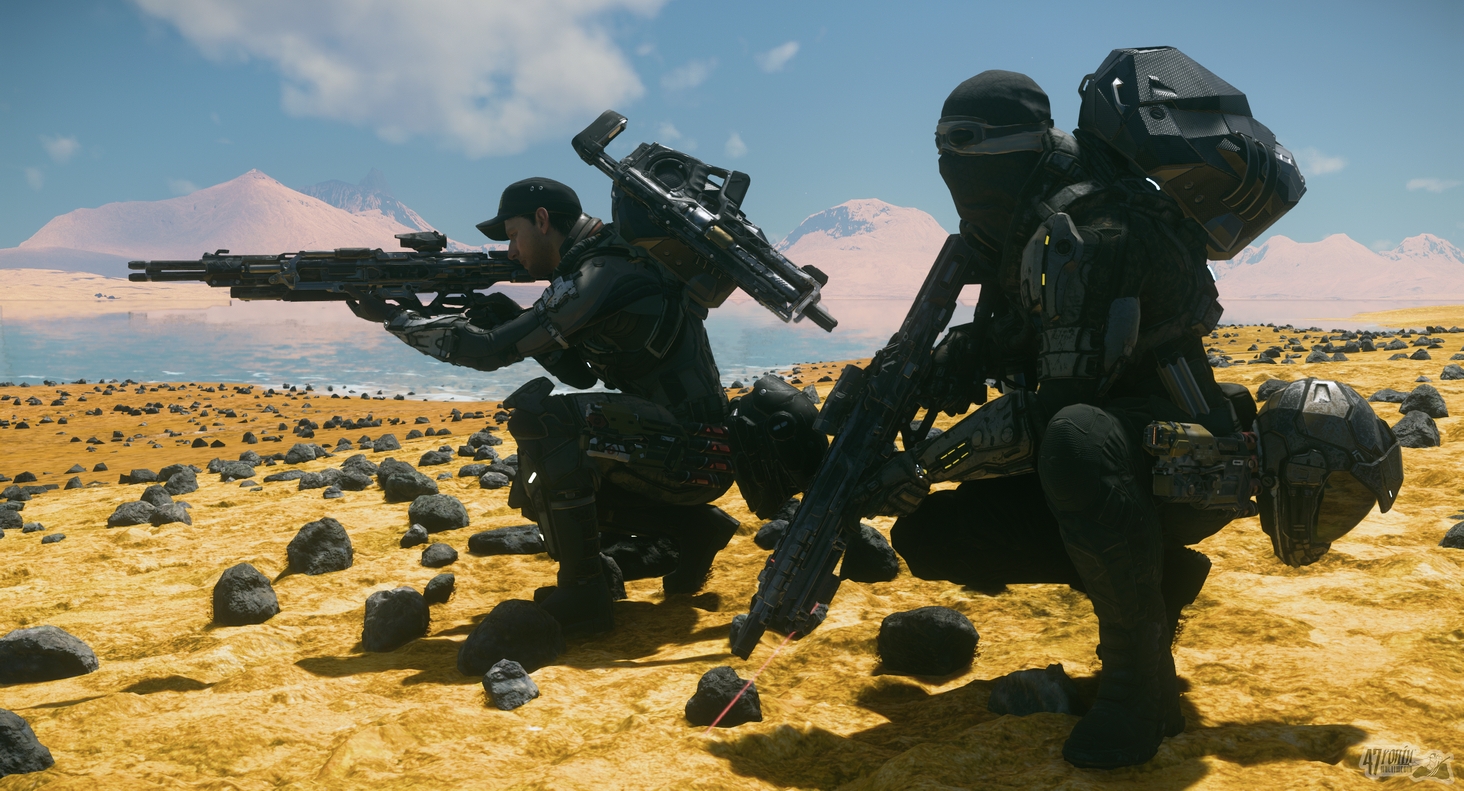 Ferco and instaSHINOBI on the surface of planet Bloom