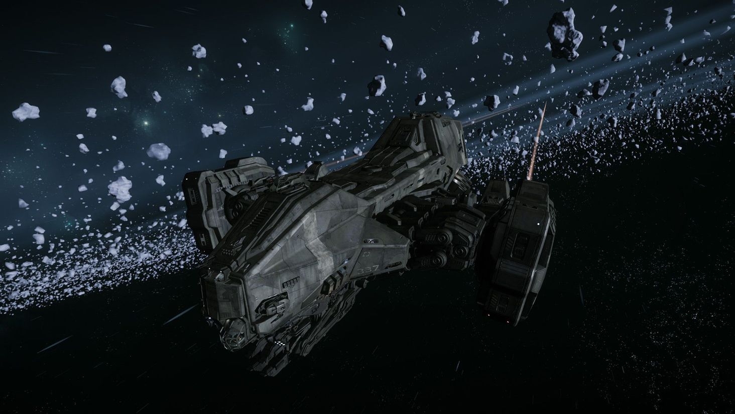 Reclaimer with many Asteroids