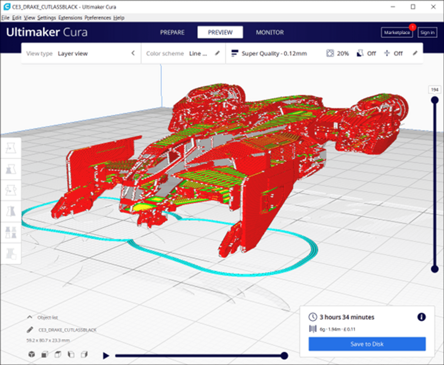 Half scale, holes in the model