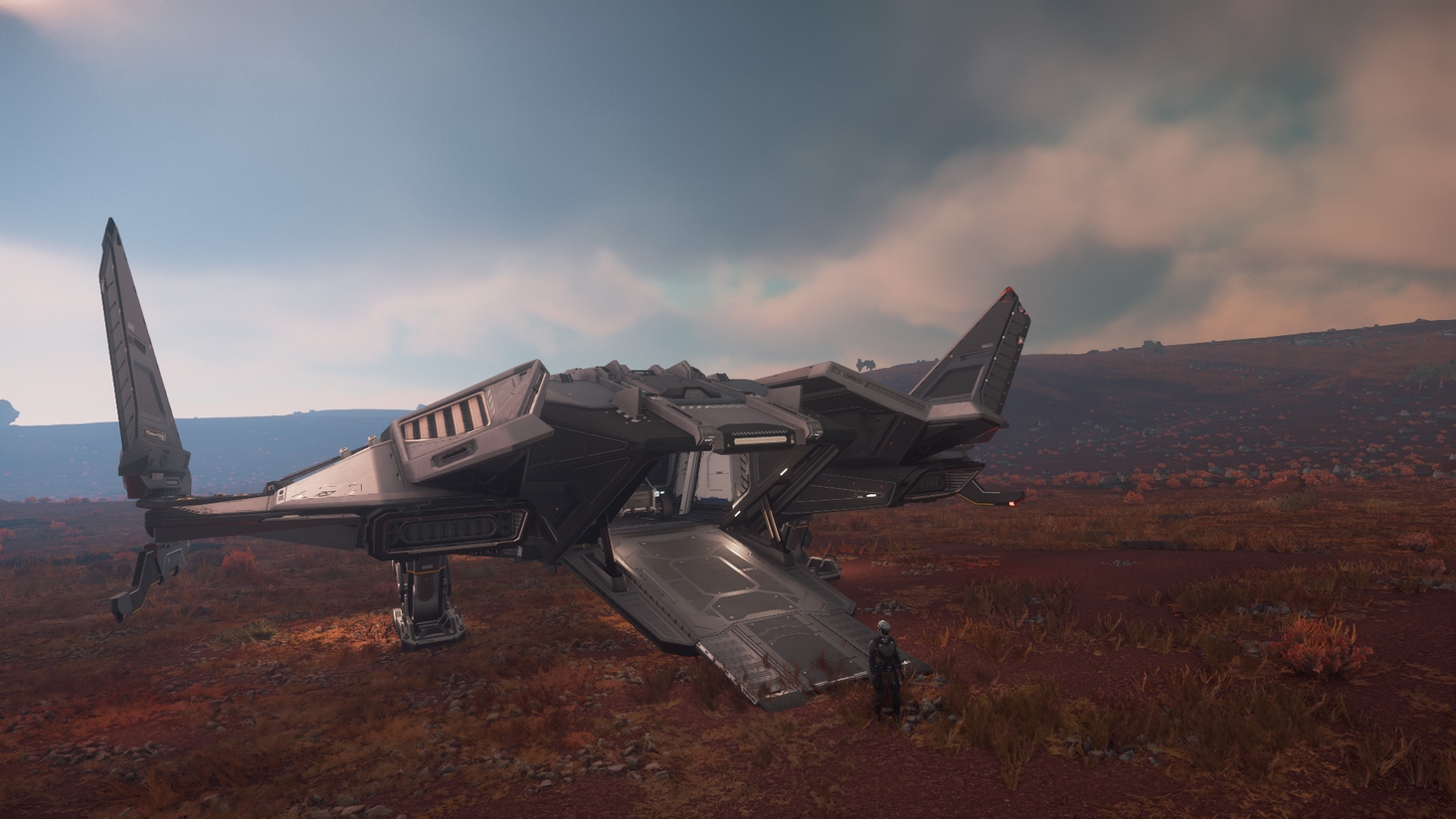 First steps onto a largely deserted planet. Most people stick around Bloom, but here on Pyro IV vegetation actually survives the radiation that makes Bloom a wasteland.