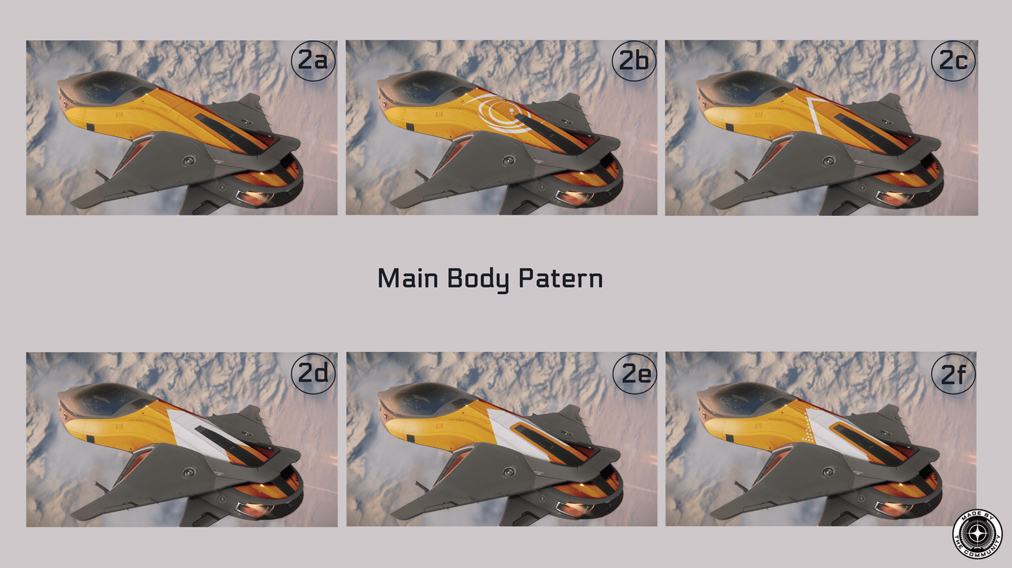 Then we have the central body part with 6 different patern (i cut out a seventh version themed for racing with sponsors)