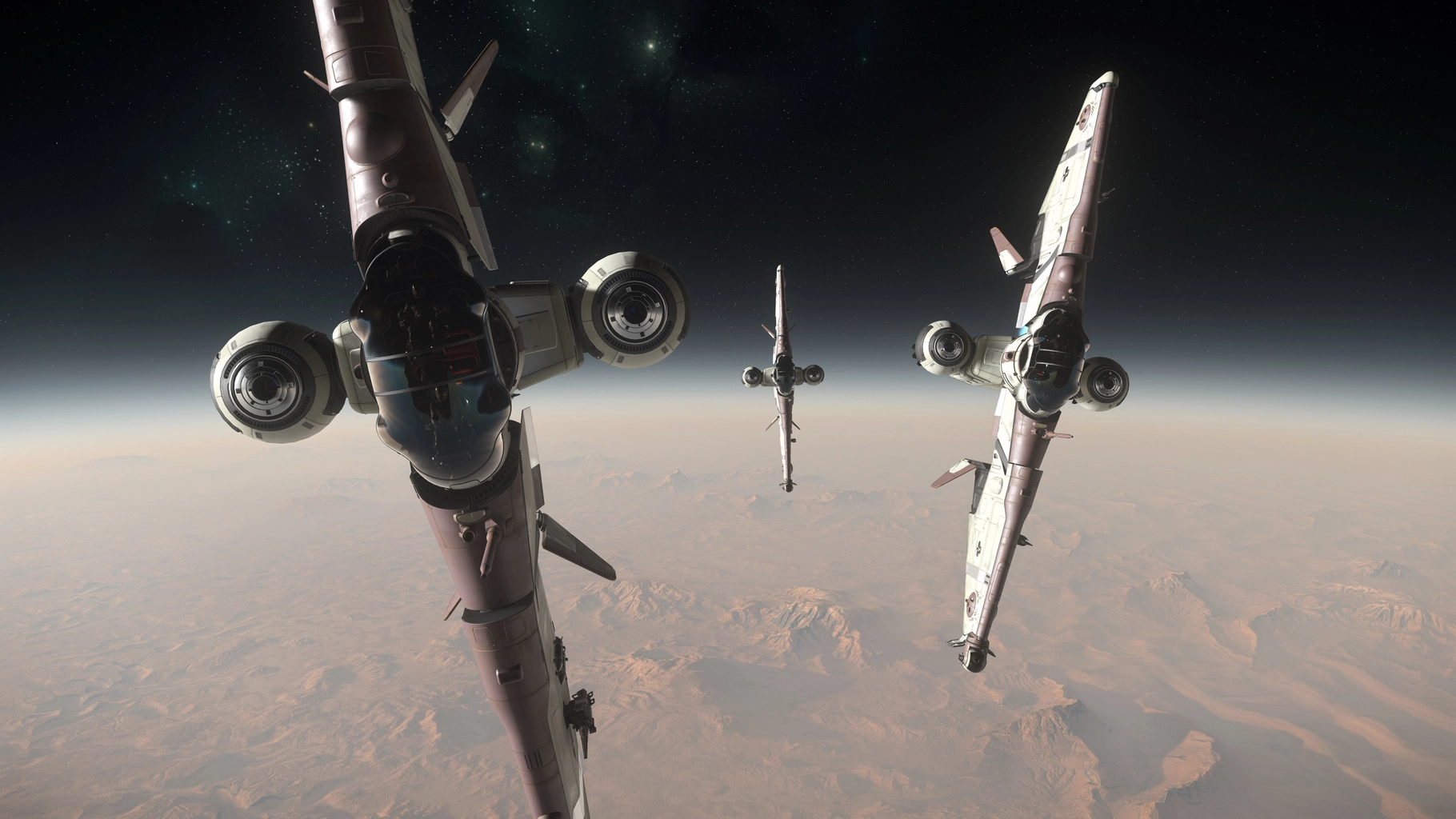 Reliant Sen spacecraft above a planet