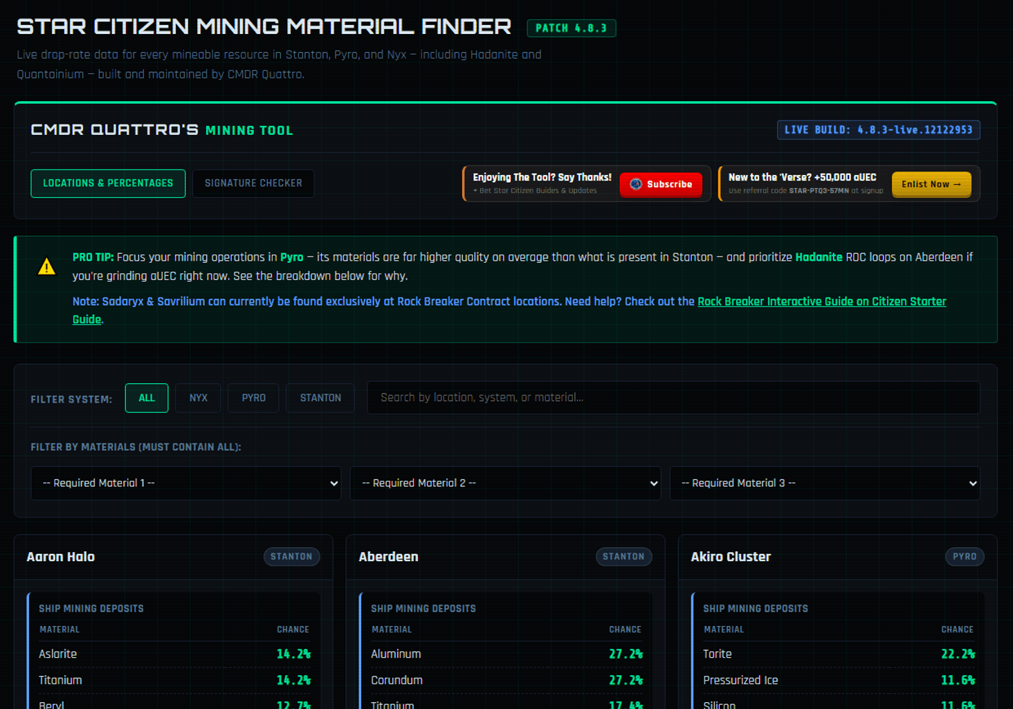 Updated material drop rate screen with the new updated look! 